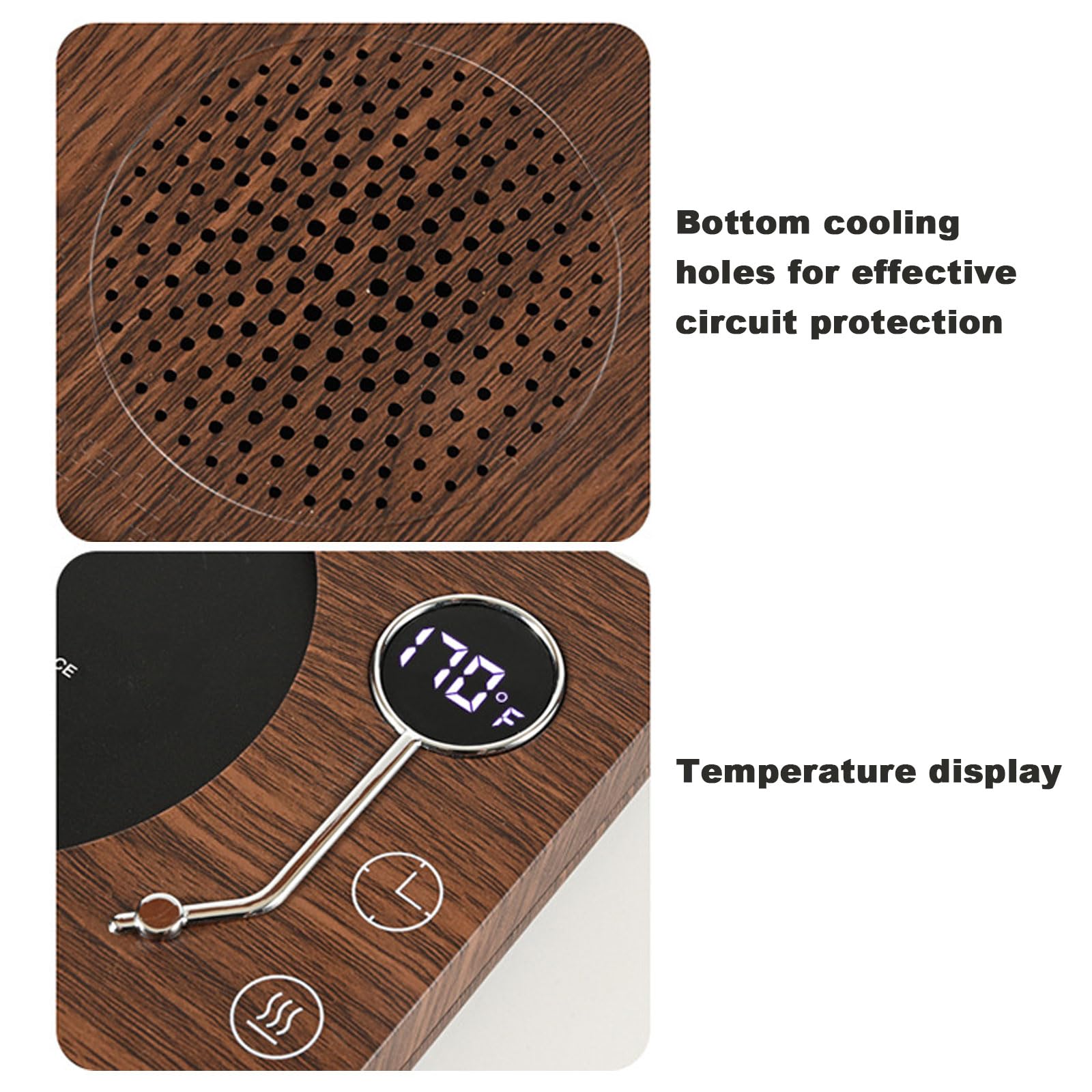 Calentador de té para computadora, calentador de tazas de café, ajustes de 3 temperaturas y temporizador de 12 horas, calentador de velas de café, apagado automático, calentador de cera para