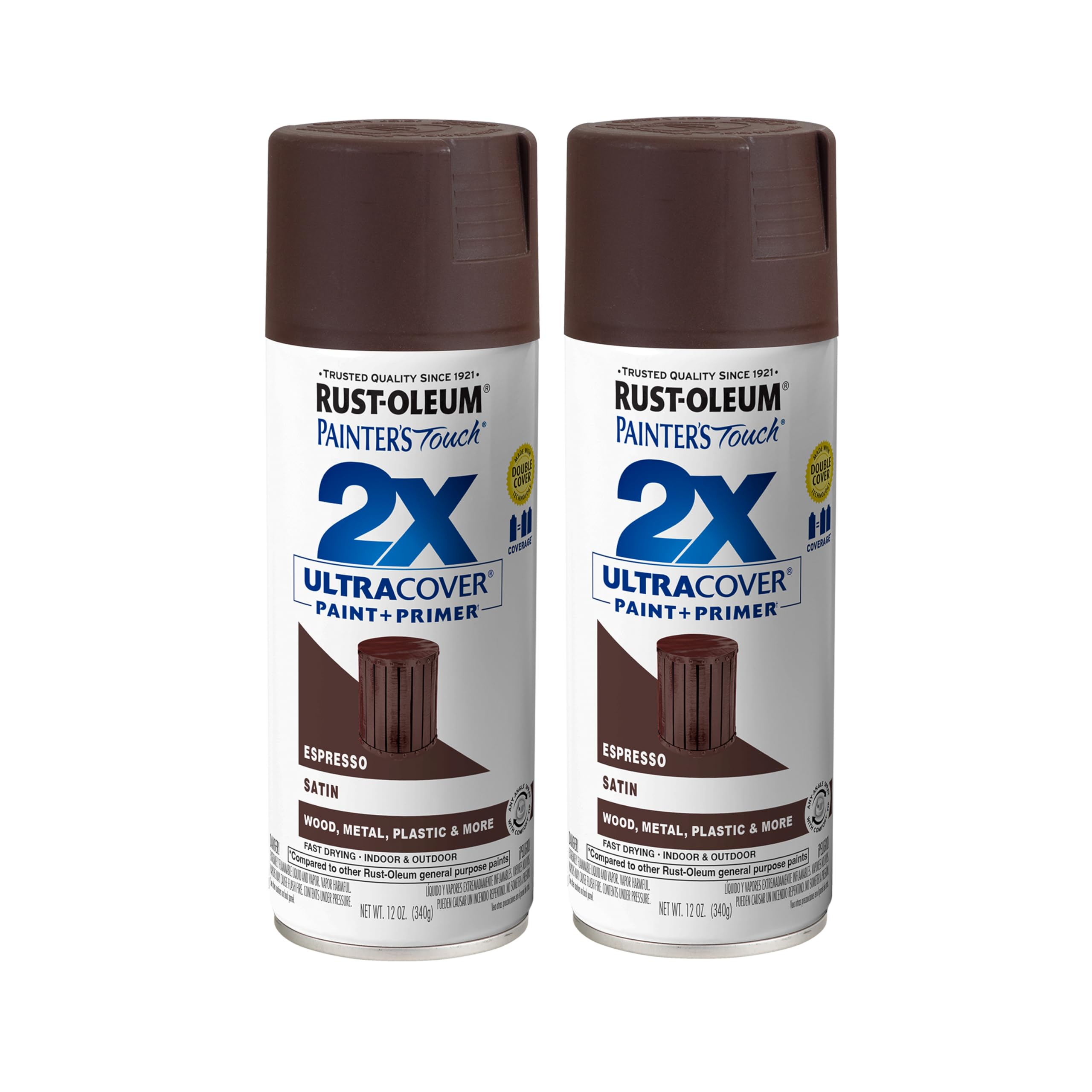 Rust-Oleum Painter's Touch 2X Ultra Cover Spray Paint, Satin Espresso