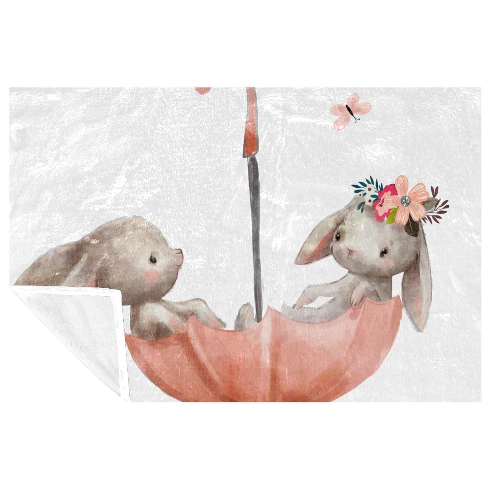 Couverture lapin 150x100 cm douce et chaude pour lit et canapé