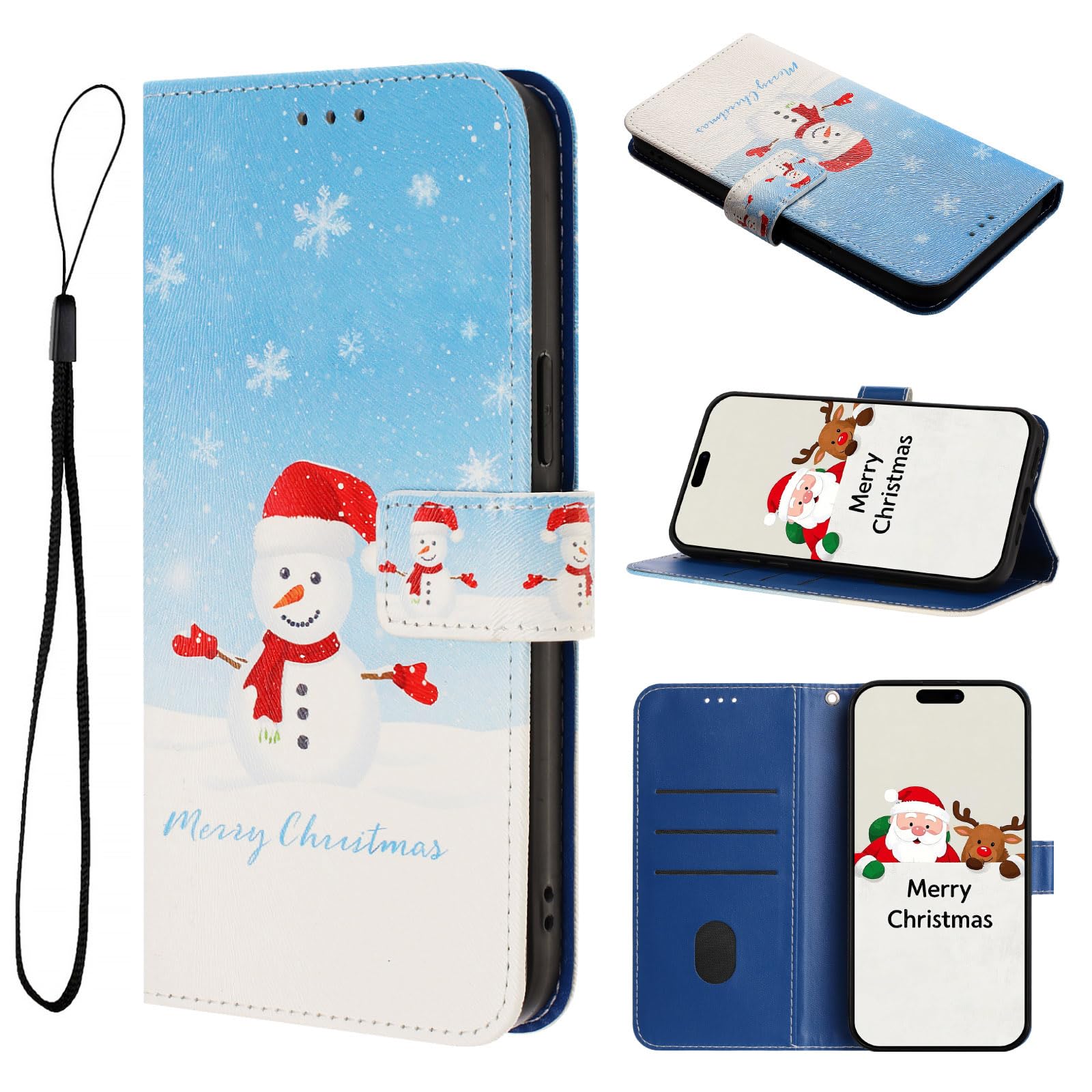 Wallet Phone Case for Xiaomi Redmi 11 Prime 5G / Note 11R, Christmas Flip Leather Cover with Card Holder, Stand & Magnetic Closure-XHXR