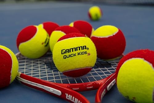 Miniatura 6 de GAMMA Quick Kids - Pelotas de tenis de entrenamiento de 36, 60 y 78 para niños y principiantes, núcleo de baja compresión que reduce la velocidad y