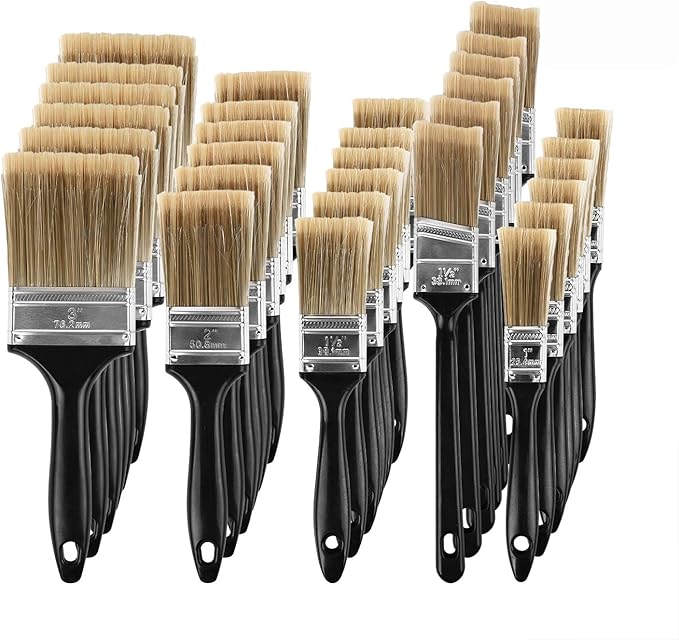 KINJOEK 30 Pieces Paint Brush Bulk, Chip Paintbrush Set for Wall Home