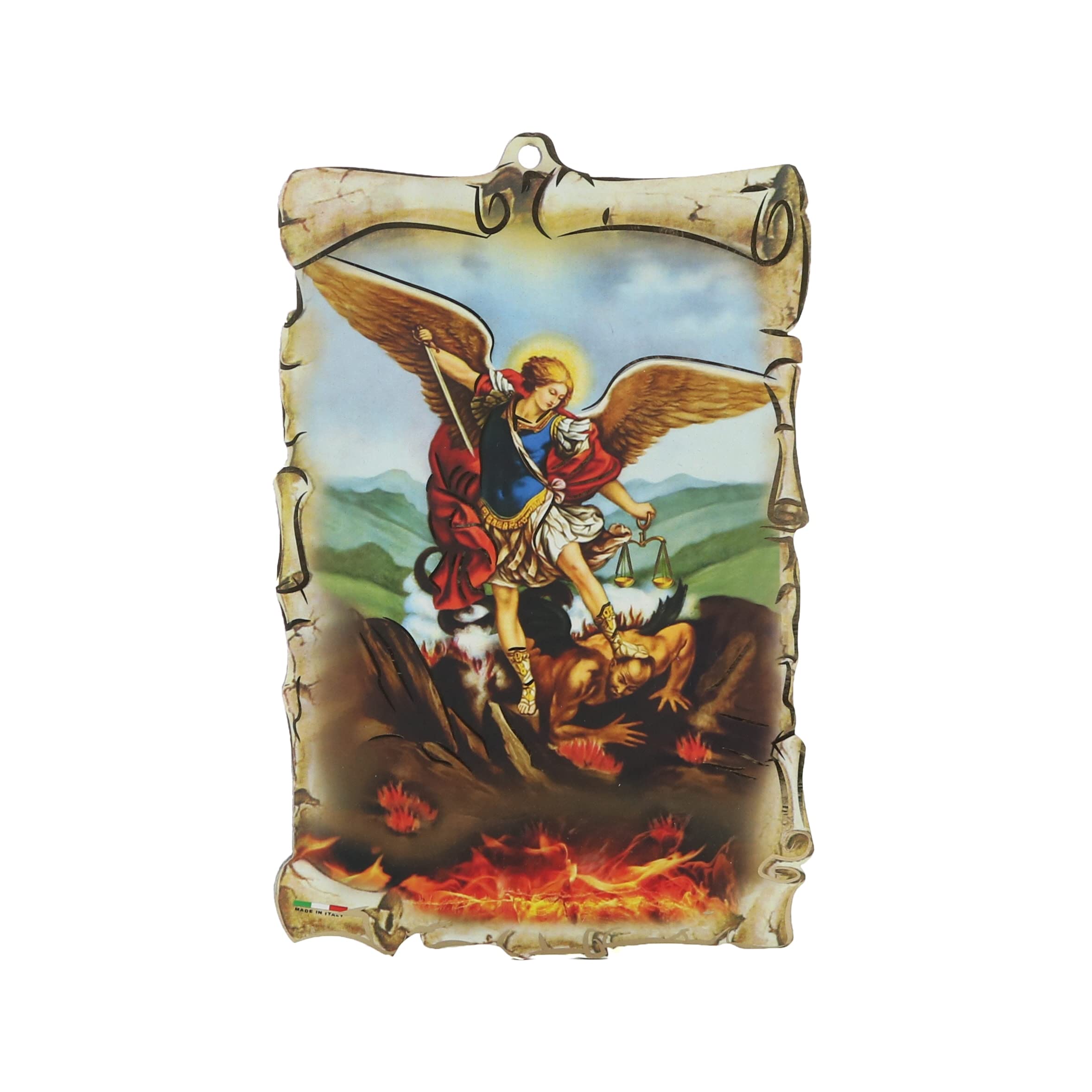 Palais Du Rosaire Saint Michael Wooden Frame 10 X 15 Cm – Religious Frame – Christian Worship Wooden