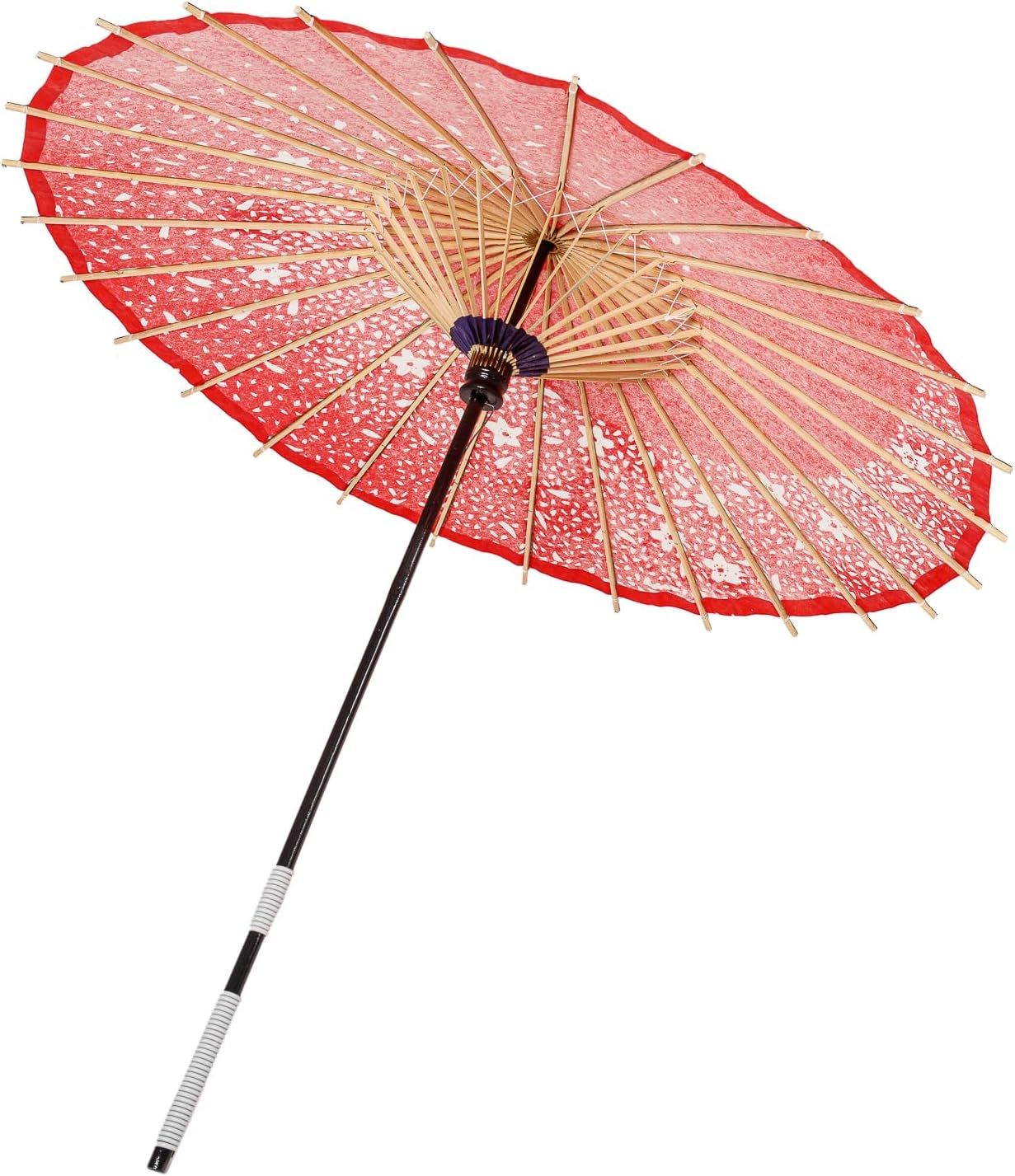 THY COLLECTIBLES Classic Chinese Art Asian Style 33" Paper Parasol Umbrella with Long Handle and Floral Print for Wedding Parties, Photography, Costumes, Cosplay, Decoration And Other Events