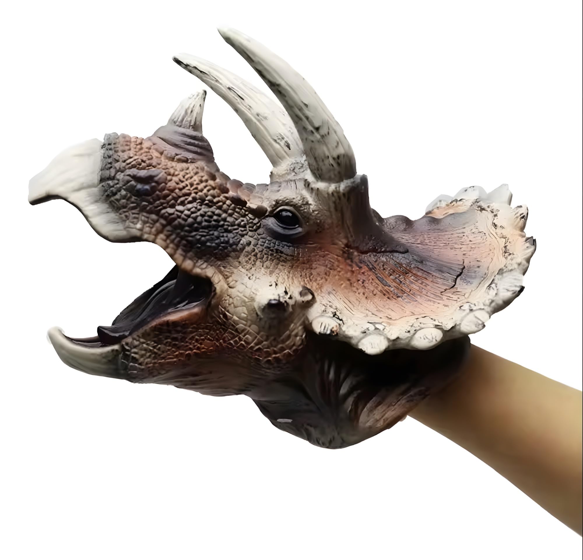 24x7 eMall Dinosaur Hand Puppet Triceratops Kids Toy Puppet Brown Toys, Soft Rubber Realistic Raptor Dinosaur Head Story Telling Bedtime Pretend Play Action Figure (B0D8VZSRGY) Amazon Price History, Amazon Price Tracker