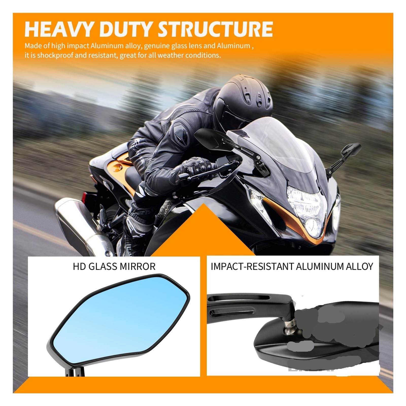 Motorcycle Mirrors Rétroviseurs De Moto en Aluminium CNC, 2 Pièces, Latéraux Anti-éblouissement pour Suzuki GSXR 600 750 1000 1300