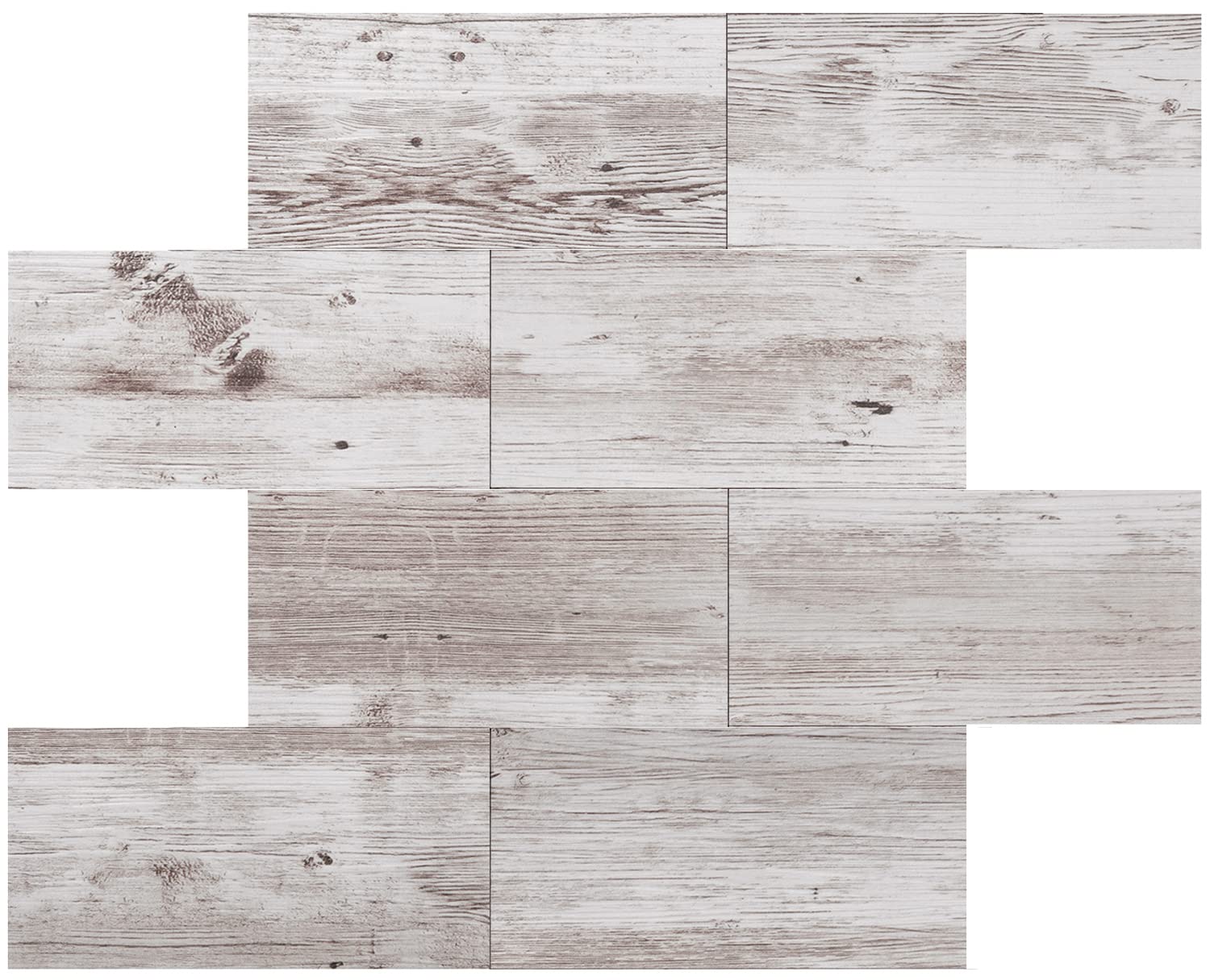 Buy DICOFUN 10 Sheets White/Brown Wood Peel and Stick Backsplash Subway