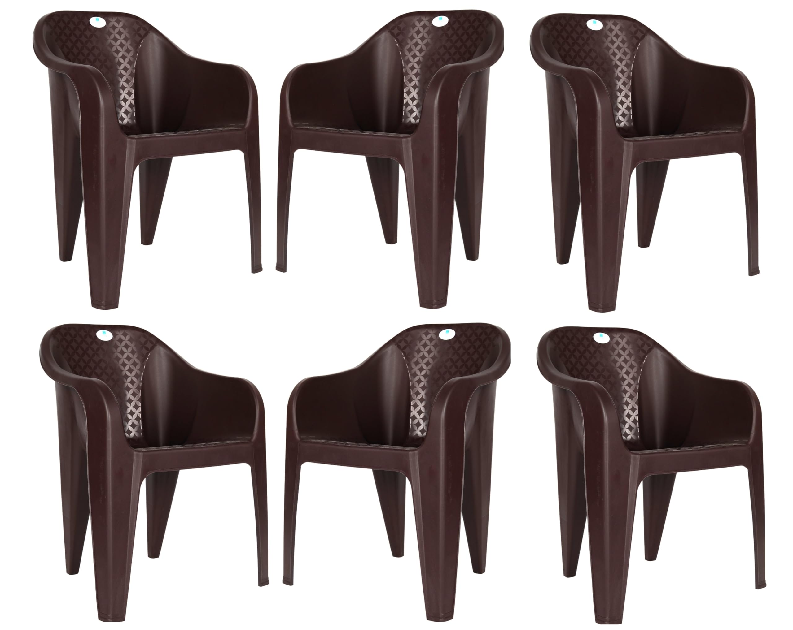 Homiboss Plastic Chair Set of 6, kursi, Chairs for Home, Office, Outdoor and Indoor Color - Brown Set of 6 Pieces-image-40