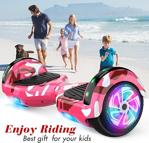 Miniatura 76 de CBD Patinete con luces LED Corlorful, ruedas de 6.5 pulgadas, scooter doble de 300 W para niños, niñas, niños y adultos, todas las edades A01-blanco