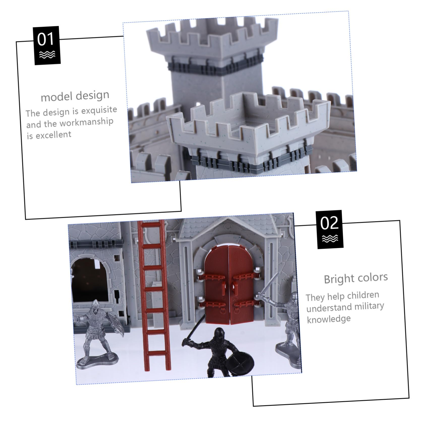 Mikinona Conjunto Ensamblado de Castillo de Juguete de Plástico para Niños y Coleccionistas, Diseño Exquisito y Liviano para Jugar E Interactuar en Mini Mundo