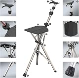 Ta-Da Chair PRO - Walking Stick with Seat, Ultra-Light Aluminium Frame & Sturdy Foldable Stool (up to 120kg), Collapsable Folding Design, Ideal for Travel & Sightseeing - Black, Adjustable - 4