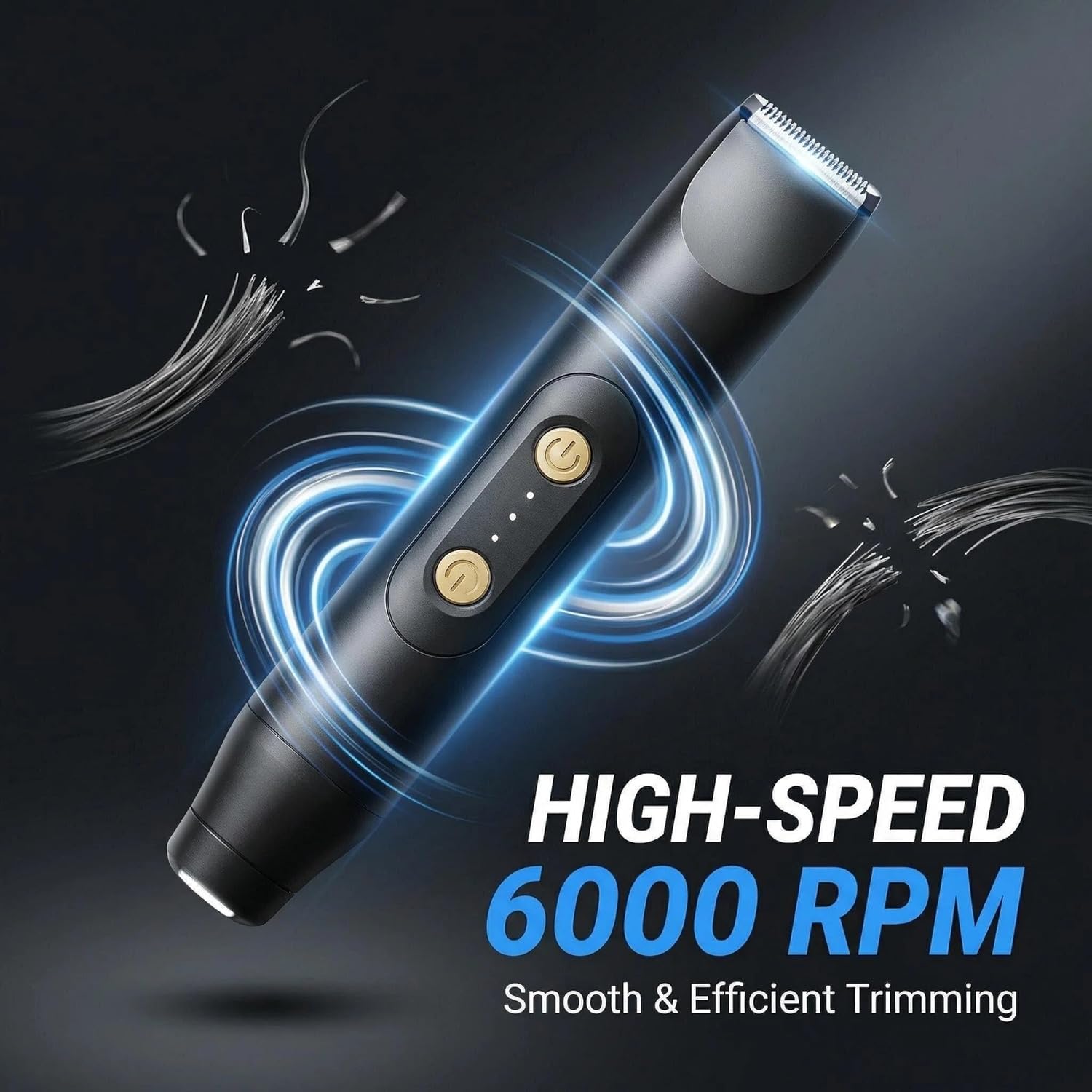 Manscaping Body Groomer for Men, Groin & Body Hair Trimmer, High-Speed 6000 RPM, Smooth & Comfortable Trim, Skin-Friendly, Waterproof & Fully Washable, Cordless with Storage Pouch