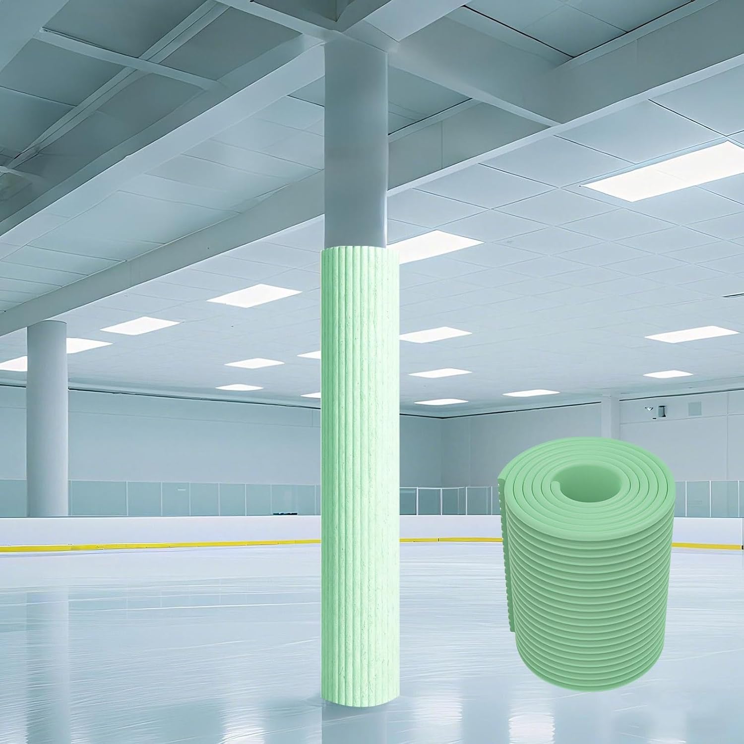 Outdoor Basketball Pole Padding, Anti Collision Wrap Around Pole Pads Self Adhesive Sponge Post Protection Padding for Columns, Cuttable