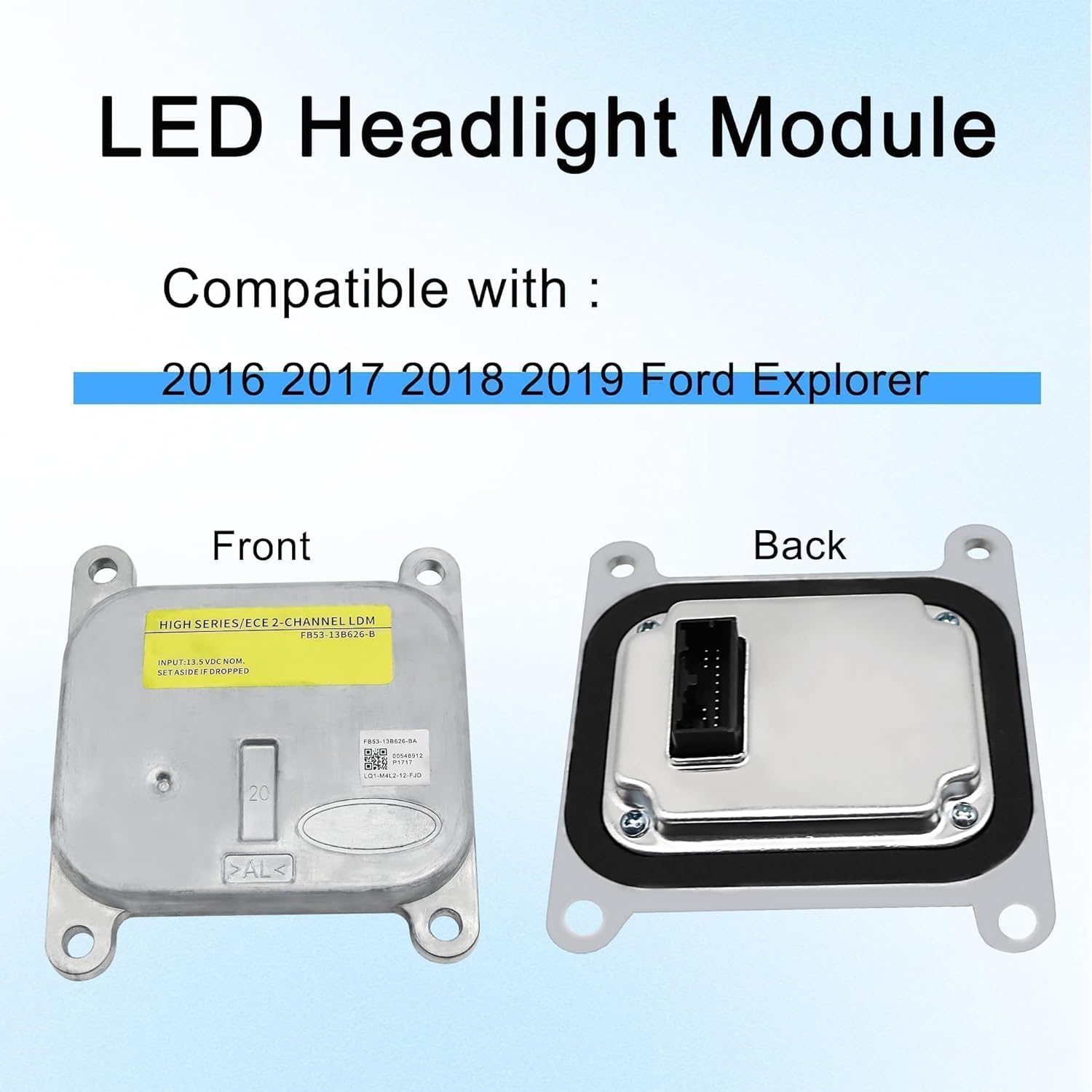 Headlight Module Unit Controller Part Headlight Ballast High Series/ECE 2-Channel Fit for Ford Explorer 2016 2017 2018 2019 Replace FB53-13B626-B FB5Z-13C788-B