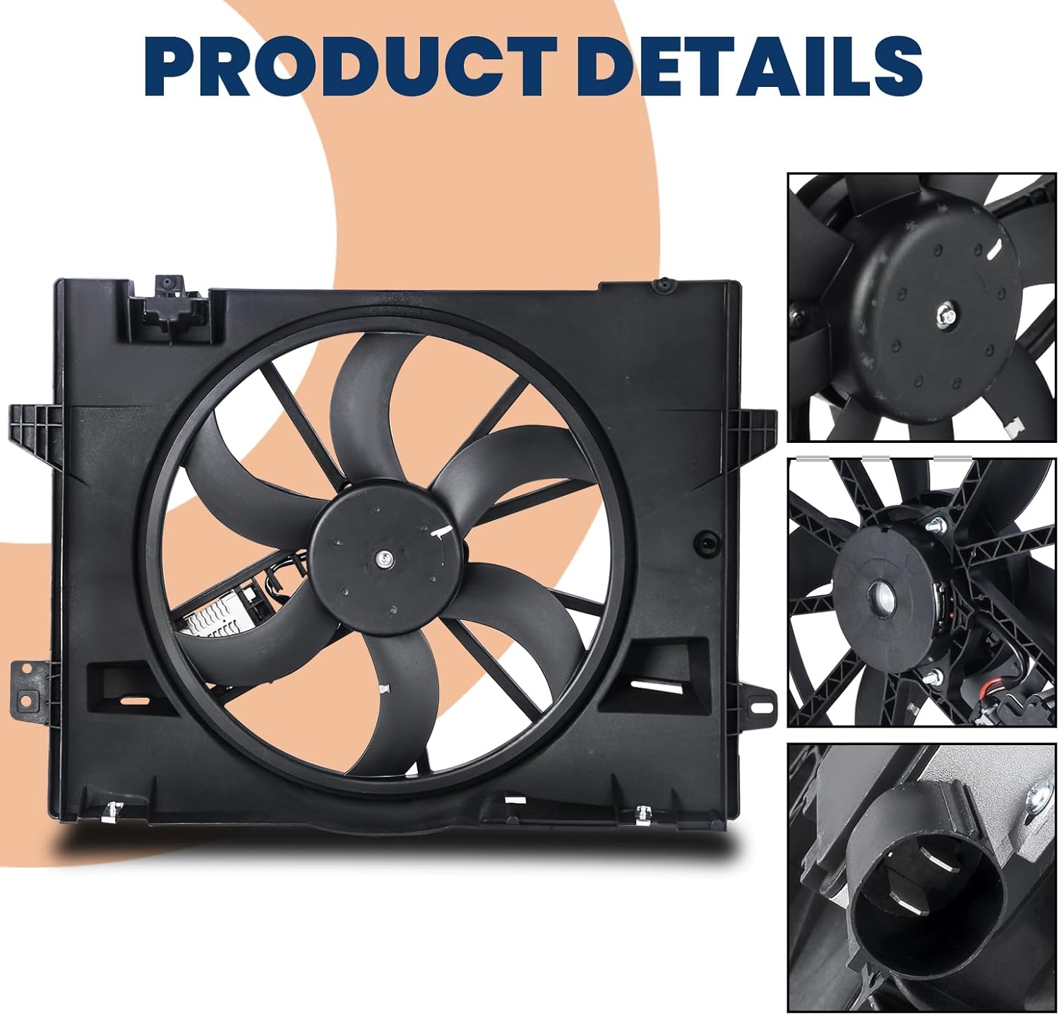 KUIPERAUTO A/C Condenser Radiator Cooling Fan Assembly 621-353 6W1Z8C607A Compatible with 2005-2011 Lincoln Town Compatible with 2006-2011 Ford Crown Victoria Pickup Truck