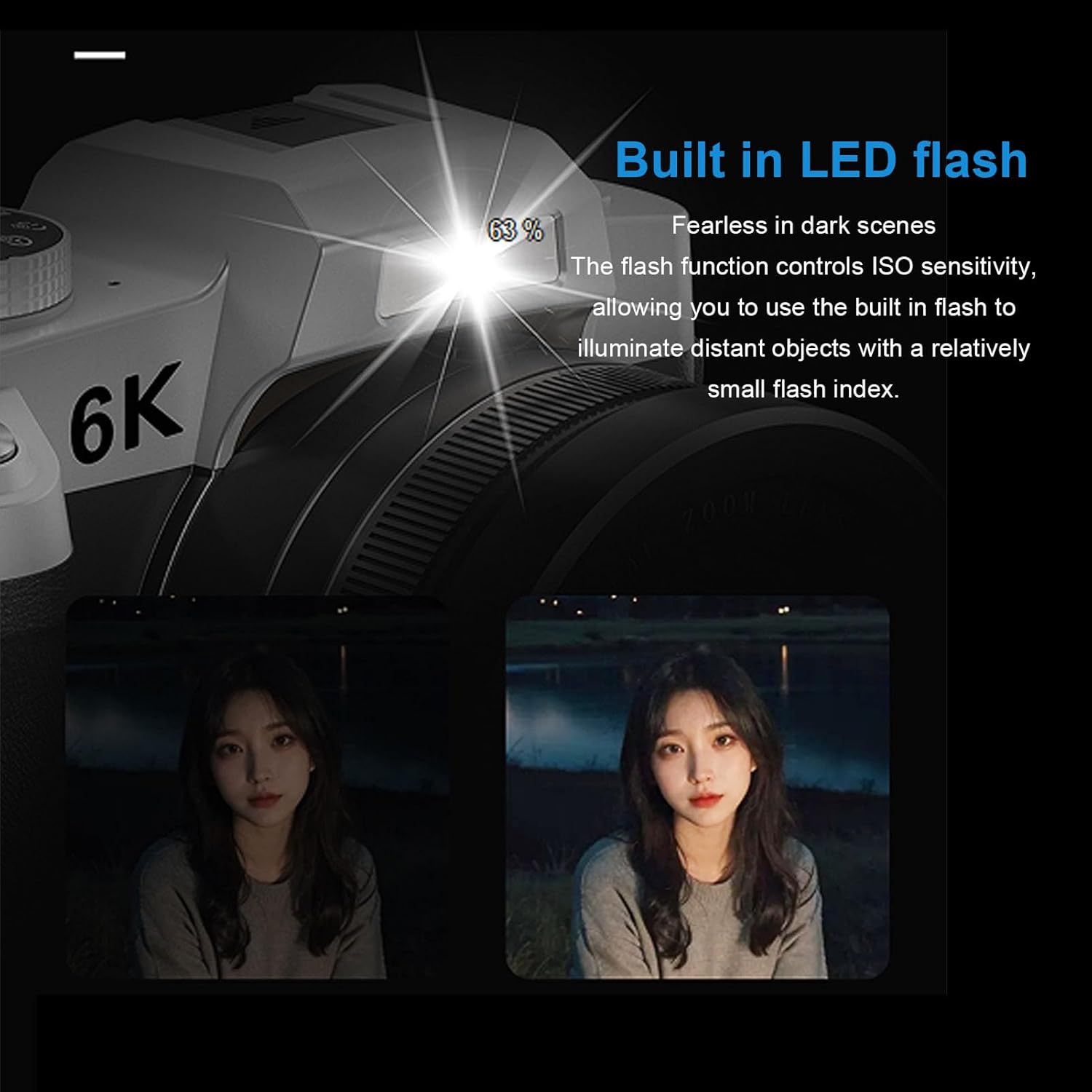 LICAEVEY 84MP Digital Camera, 6K 18X Optical Zoom Wide Angle DSLR Camera, 1500mAh Li Battery 3 Inch LCD Vlogging Camera for Travel Recording Video (Black) - Image 5