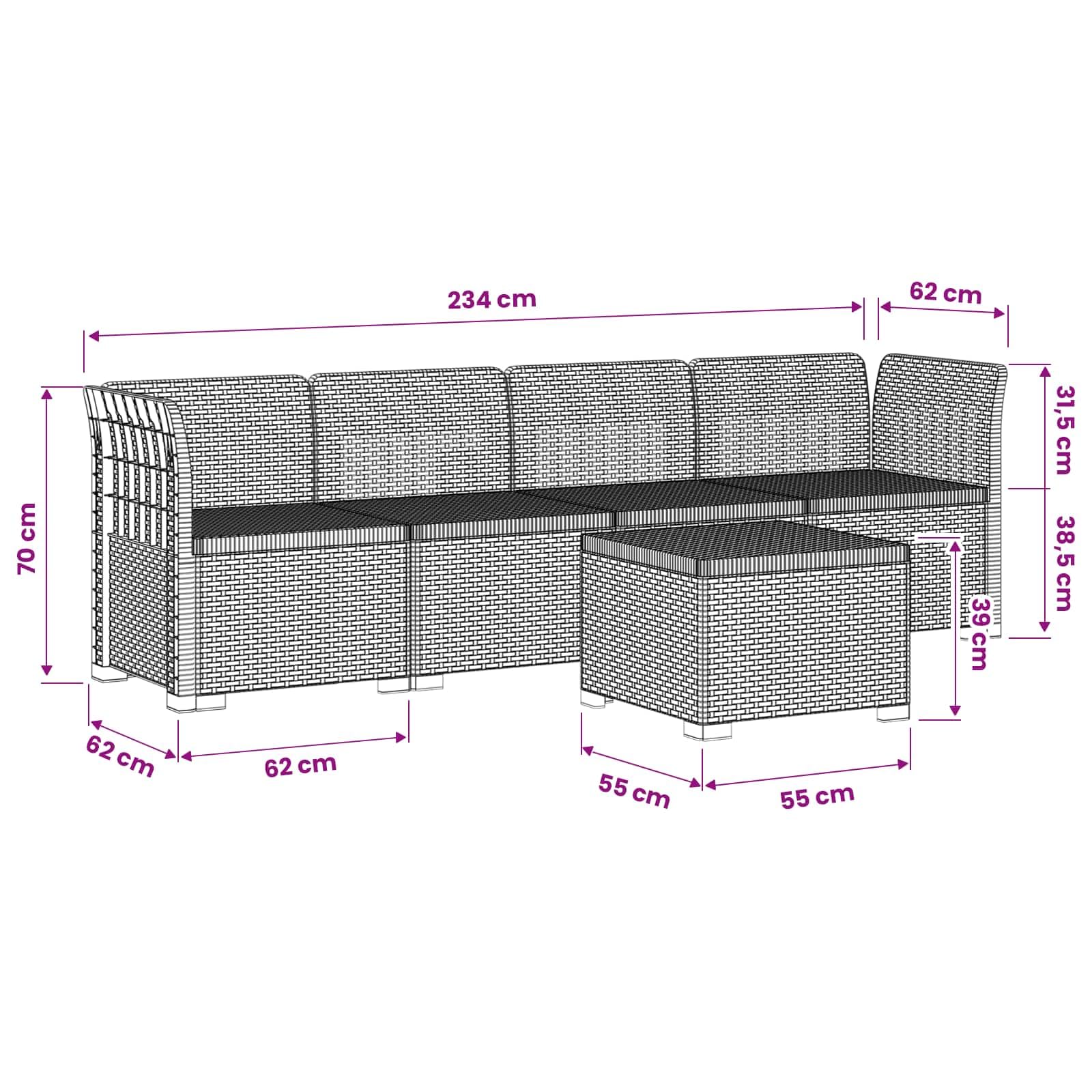 Polipropileno ratán resistente UV jardín terraza moderno Gris Claro