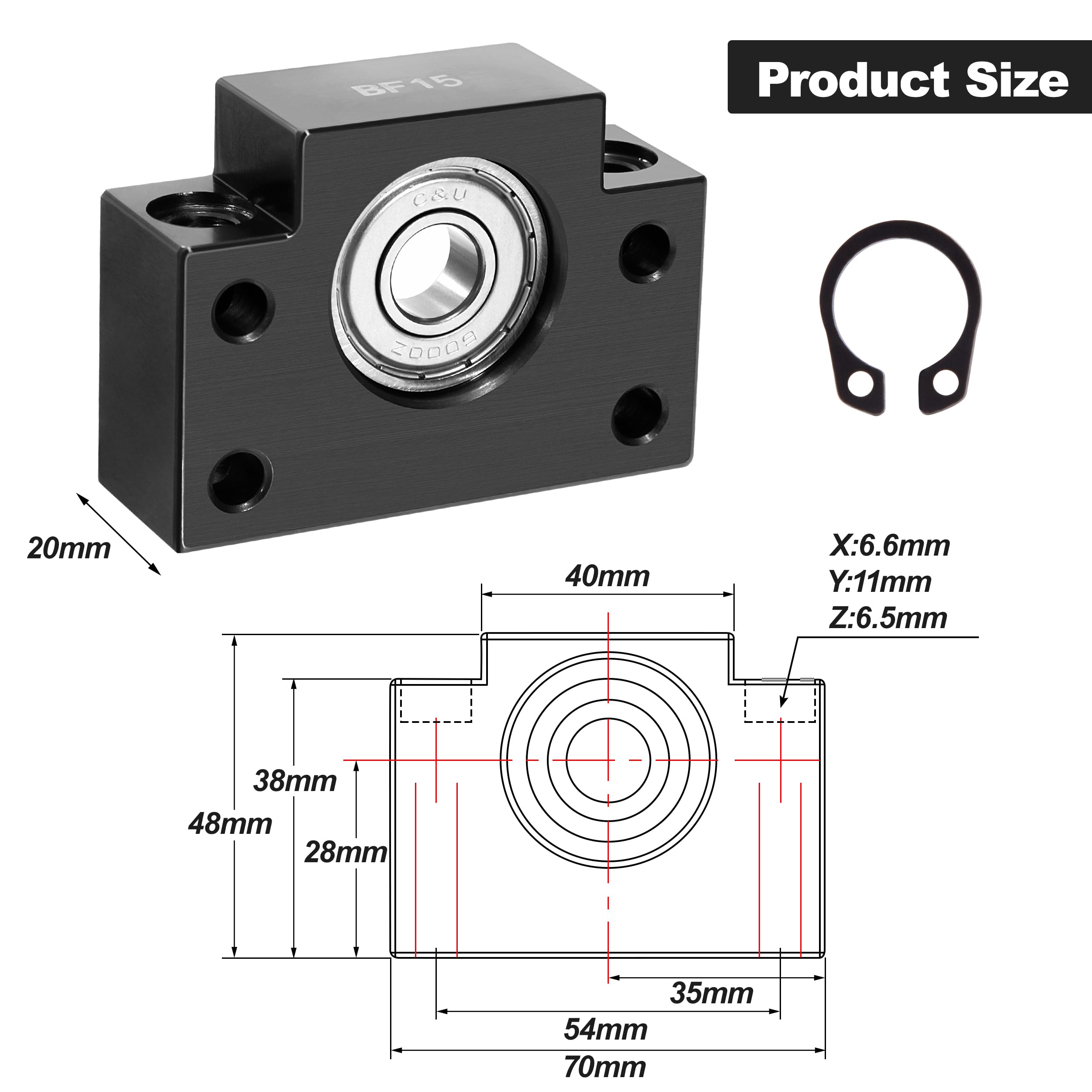1 set BK15/BF15 Supporti Per Viti A Ricircolo Di Sfere con dado a vite a sfera in metallo per macchina CNC