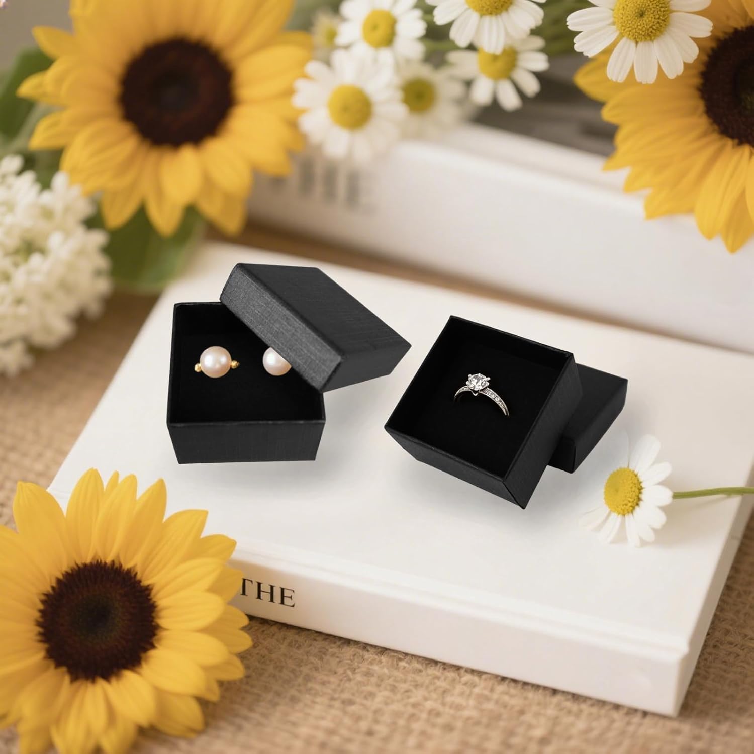 84 Pcs Jewelry Gift Boxes 2 x 2 x 1.2 Inch Cardboard Packaging Boxes for Necklace Ring Earring for Display Celebration