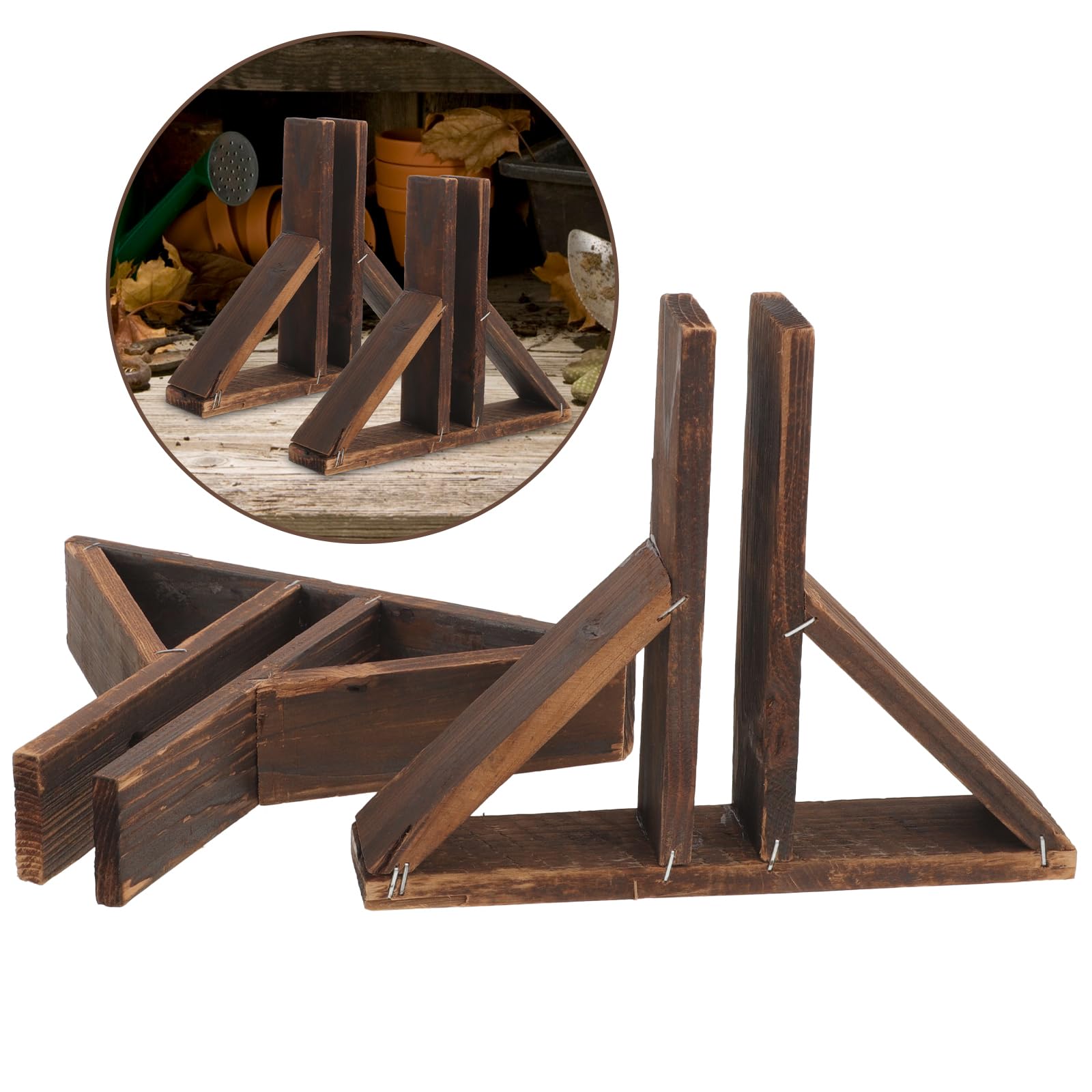 VANZACK 2 Piezas Base De Valla De Madera Maciza Soporte De Enrejado De Jardín Separador De De Madera Base De Fijación De Valla Soporte De a De Interior a Pequeña