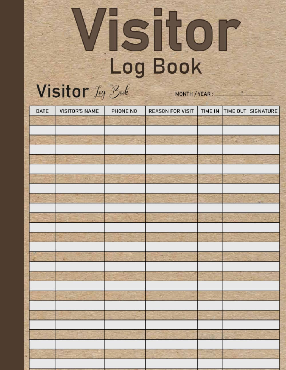 Visitor Log Book Track And Trace Visitor Log Book