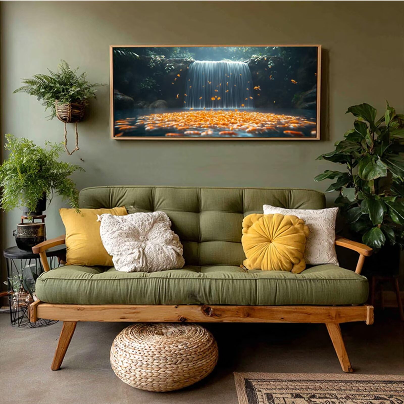 Dipingere con i Numeri Adulti Pescare, Visualizzazione Paint by Numbers Kit, Fai Da Te Passatempo per Adulti Kit, Dipingere con i Numeri con Pennelli e Vernice Acrilica, Decorazioni, 110x50cm 9-4489