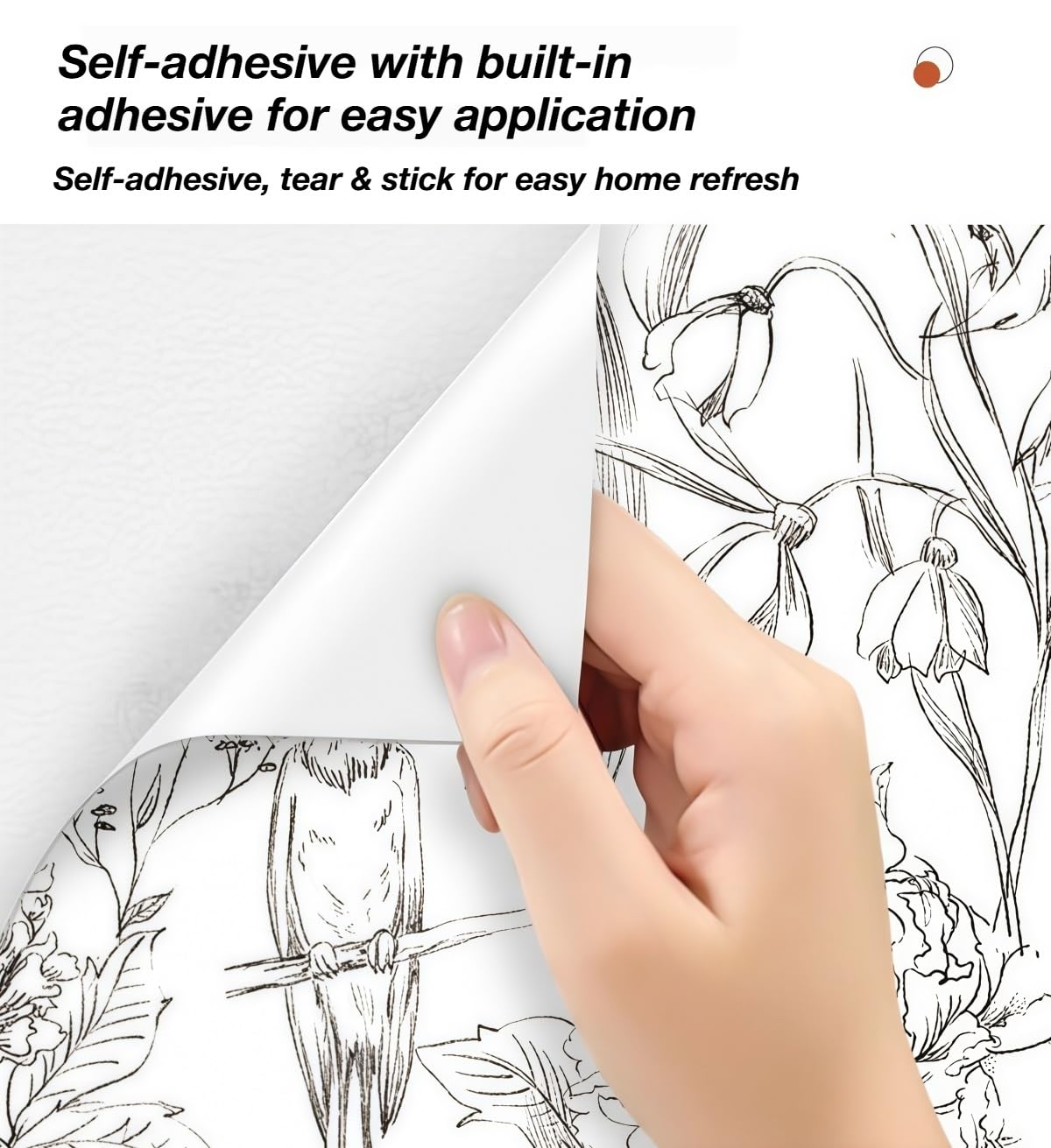 Carta da Parati Adesiva con Motivo Animalier Bianca 17.3"×393.7"