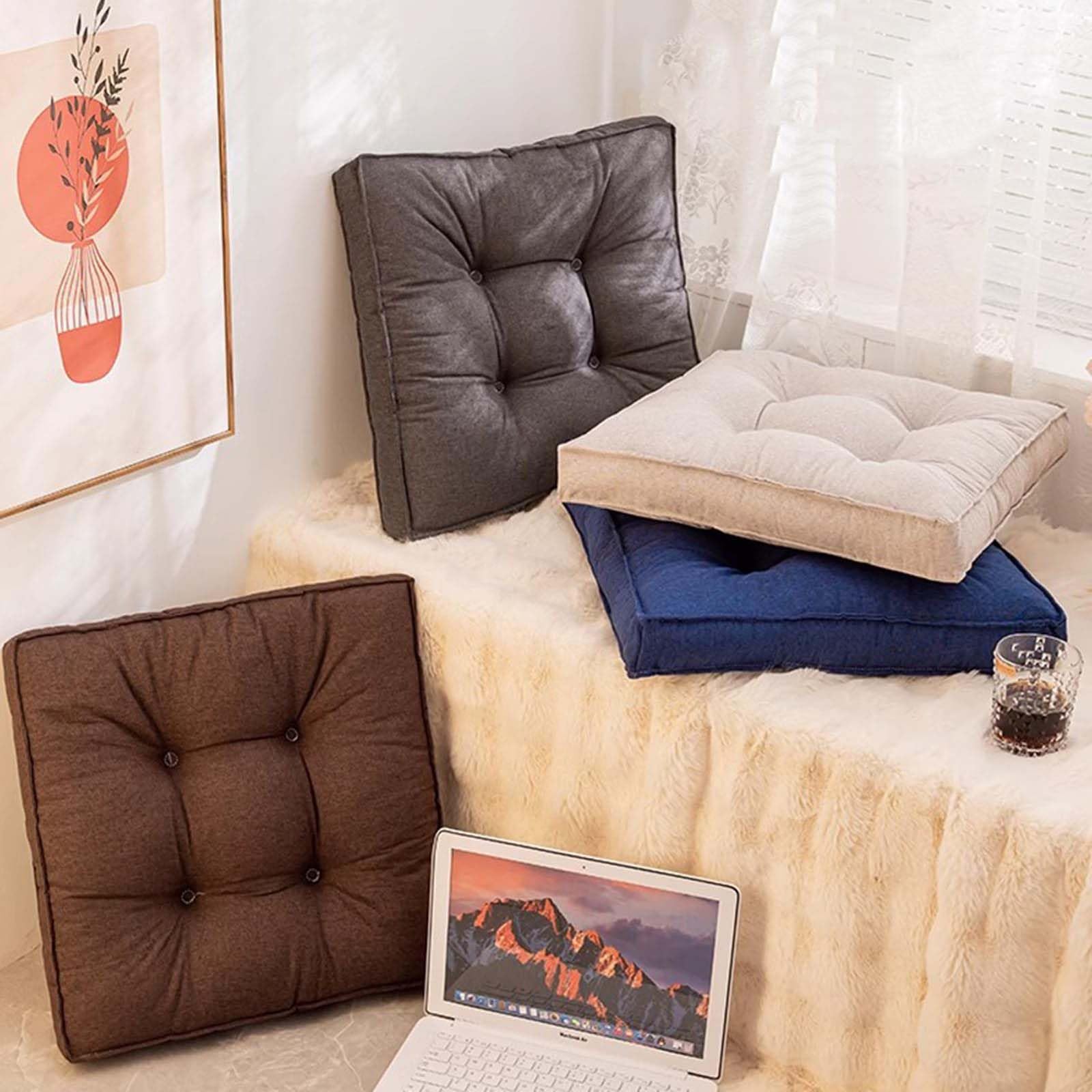 Juego de 2 almohadillas suaves de 50 x 50 cm de grosor para sillas de comedor de jardín, patio, bistró, asiento de mesa, para uso en exteriores e interiores