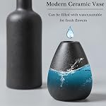 CEMABT Black Ceramic Vase Set - 4 Small Vases for Flowers, Unique Flower Vases for Centerpieces, Decorative Modern Vases for Home Decor Table Entryway Bookshelf (Black)