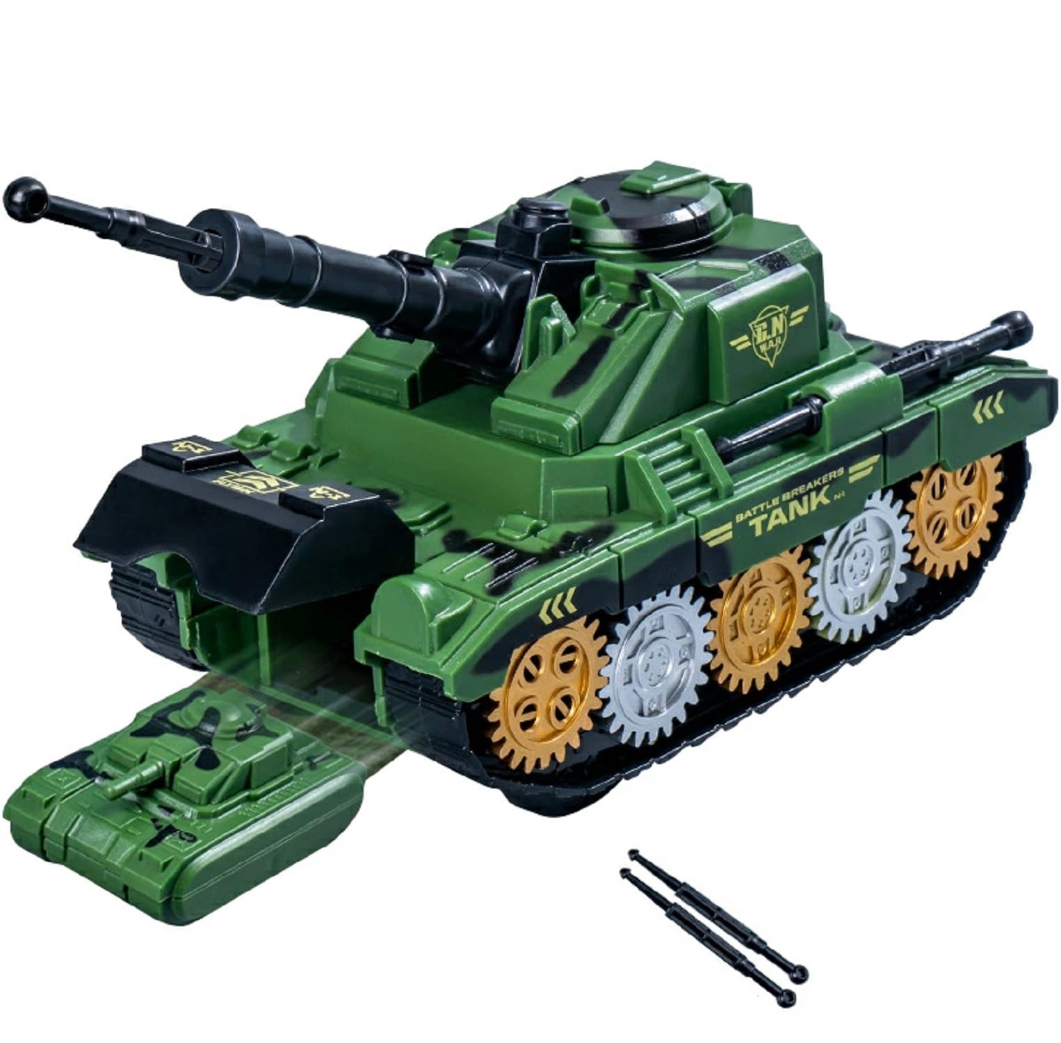 KTRS Enterprise Battle Breakers Toy Military Tank for Kids with Mini Tank Launcher, 360° Rotating Turret & Adjustable Cannon | Action Battle Toy Vehicle with Moving Wheels for Kid-picture-10