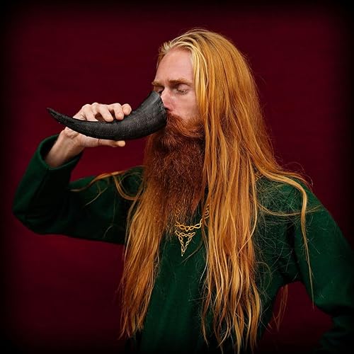Miniatura 9 de Mythrojan Jarra Viking Buffalo Horn Mug para cerveza, Mead con taza de whisky gratis