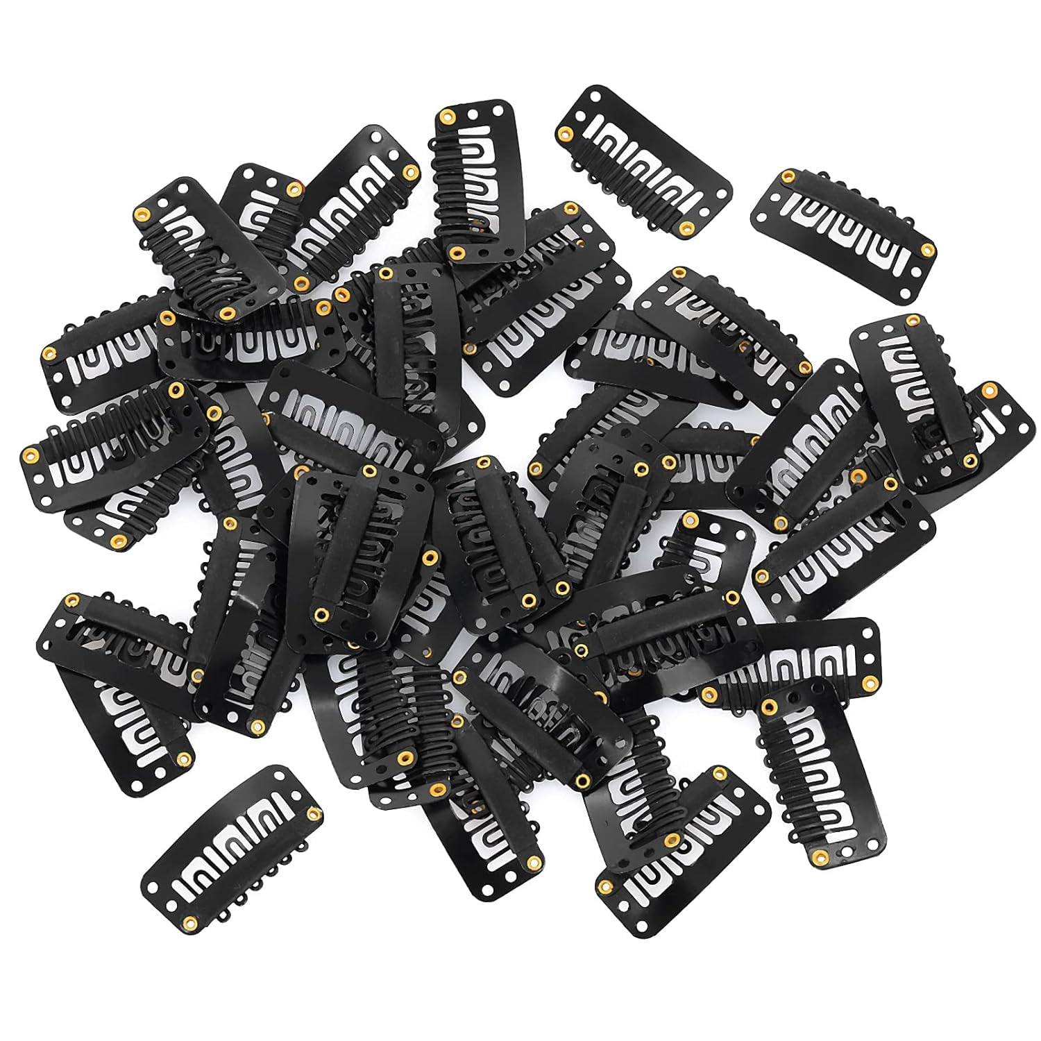 EKAN Metal Silicon Snap Clips for Hair Wigs/Patches and Hair Extensions/Toppers Use for Men and Women Black Set of 12Pcs Pack o1 1-image-18
