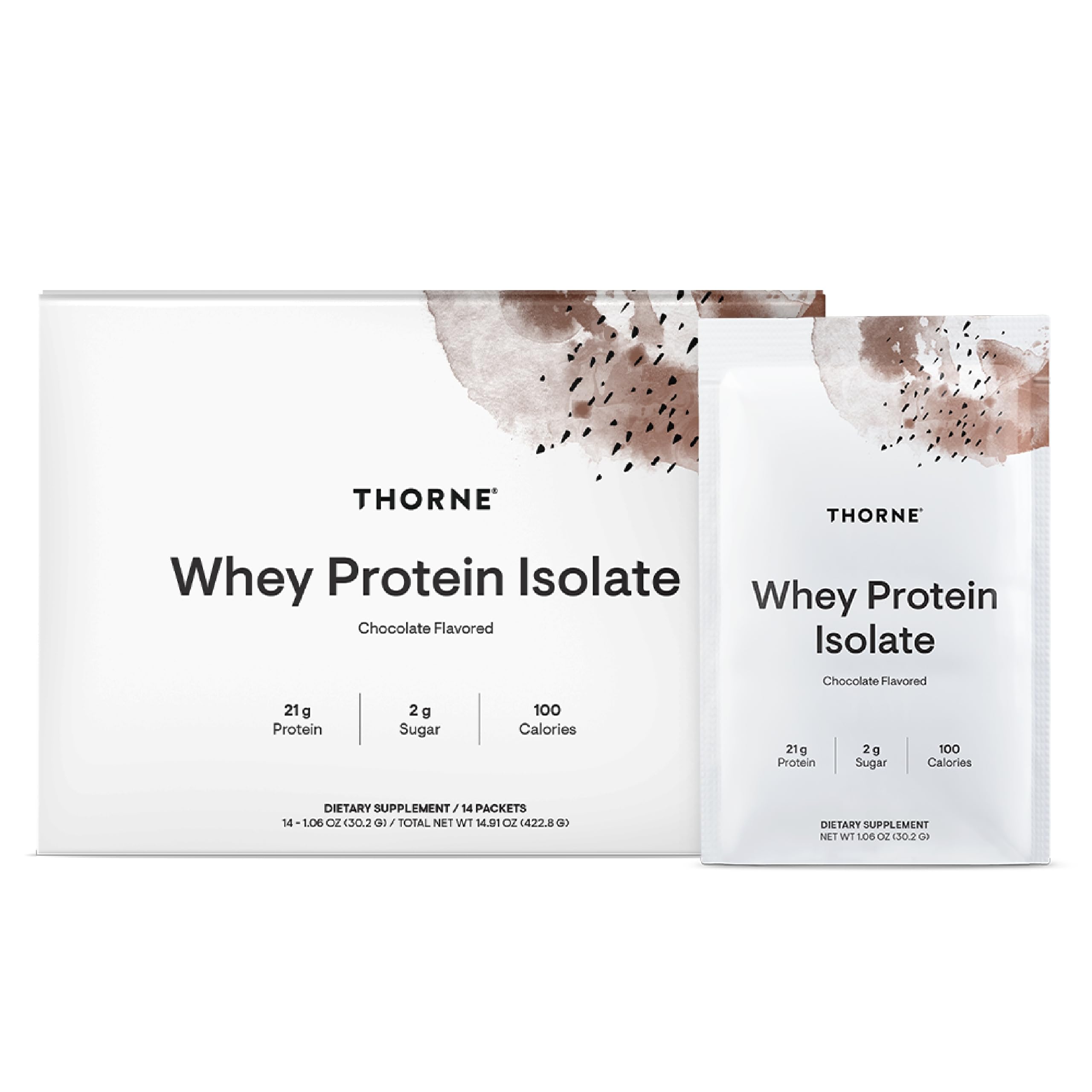 THORNE - Whey Protein Isolate - 21 Grams of Easy-to-Digest Whey Protein Powder - NSF Certified for Sport - Chocolate Flavored - 14.91 Ounces - 14 Servings Chocolate 14 Servings (14 Packets)