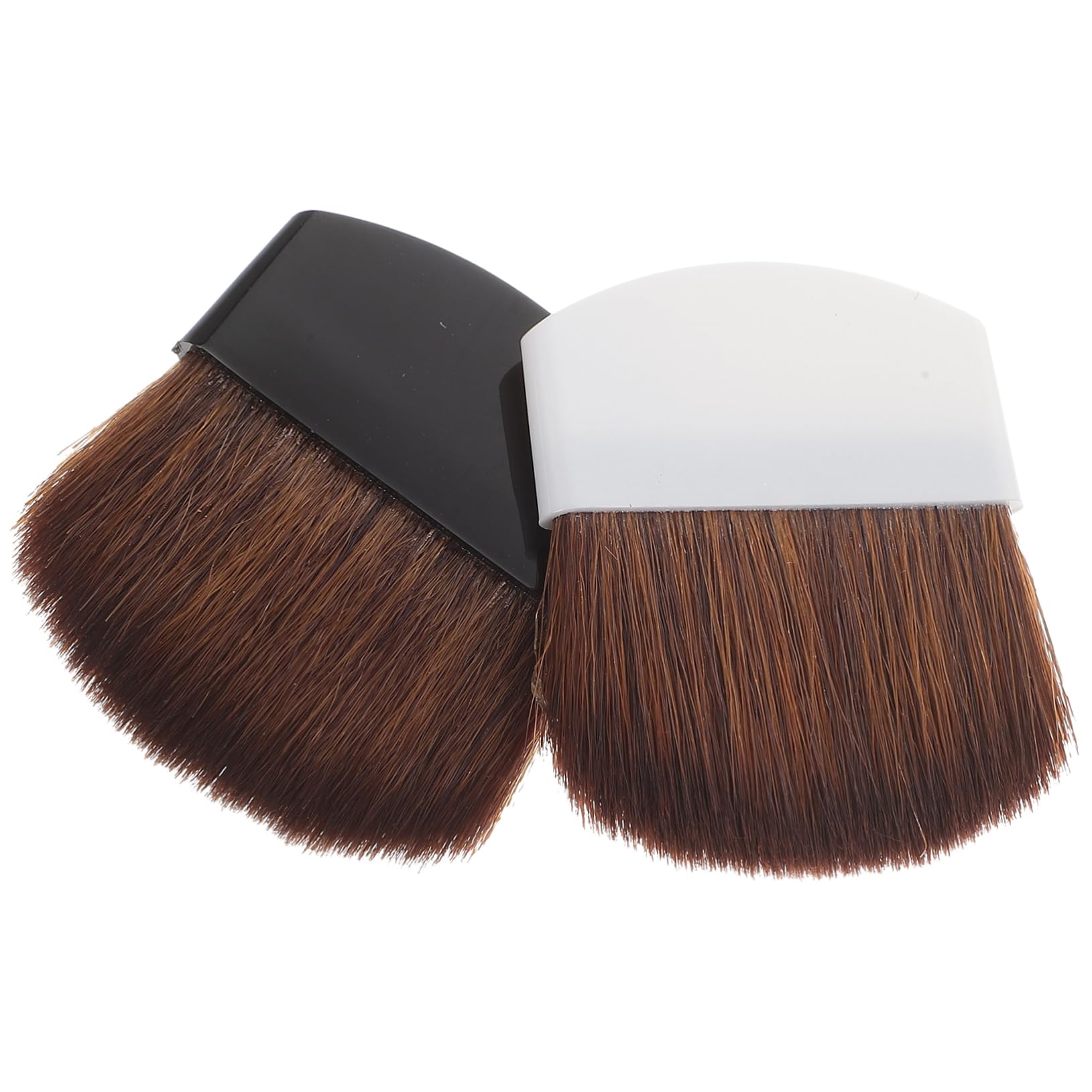 Gatuida Pinceau à Blush Professionnel, 2 Pièces, Poils Doux en Crin de Cheval, Manche en Plastique, Blanc et Noir, pour Maquillage Visage