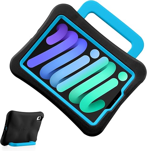 Miniatura 18 de Funda para niños para iPad mini 7 (A17 Pro) 2024/iPad Mini6 2021, ligera, resistente, a prueba de golpes, a prueba de caídas con asa/soporte, funda