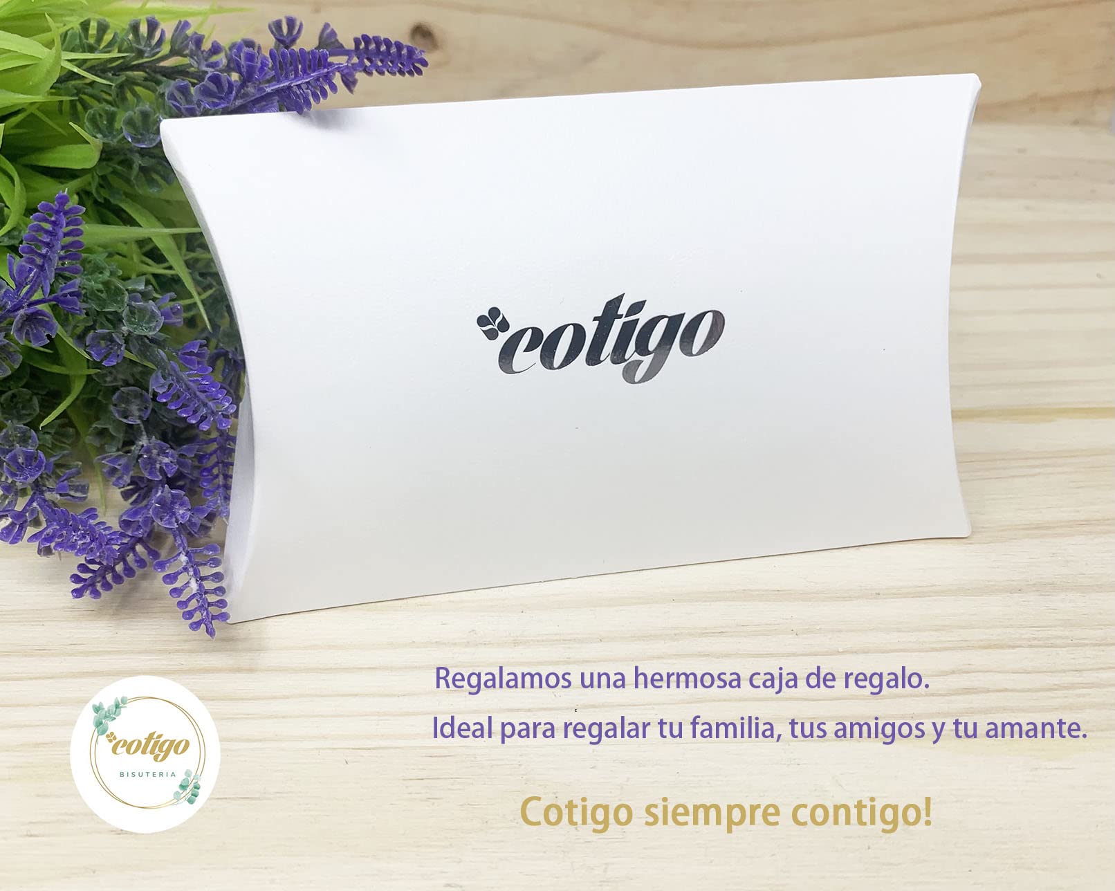 cotigo Collar Nombre Acero-Incluye Tarjeta con Significado Hermoso-Colgante Nombre Plateado o Dorado-Regalos Personalizados para Mujer-Cumpleaño-Navidad-Día de madre-San valentín