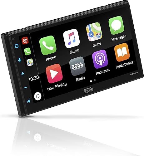 BOSS Audio Systems BVCP9850W Reproductor multimedia inalámbrico Apple CarPlay Android Auto, Pantalla táctil capacitiva de 6.75 pulgadas, Bluetooth,