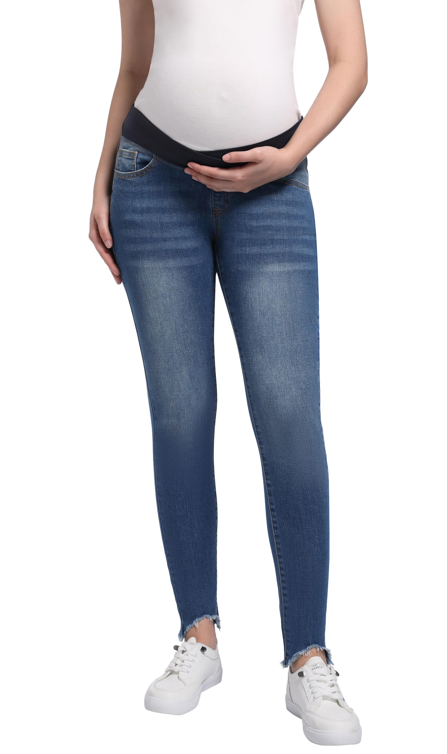 Jean Grossesse Femme Skinny Taille Basse Élastique Pantalon Grossesse