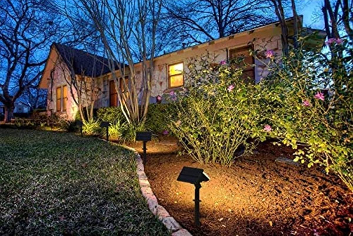 Focos solares, luz Solar LED IP65 Foco de Paisaje Impermeable al Aire Libre 2 en 1 Luces de Pared solares inalámbricas para jardín, Patio de Entrada