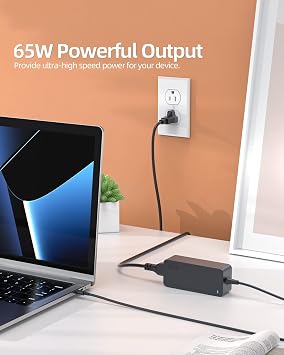 65W USB C Charger Fit for Lenovo ADLX65YCC2D ADLX65YDC2D ADLX65YCC3D ADLX65YDC3D ADLX65YLC2D ADLX65YLC3D ADLX65YCC3A ADLX65YCC2A ADLX65YLC3A ADLX65YLC2A Laptop AC Power Supply Cord