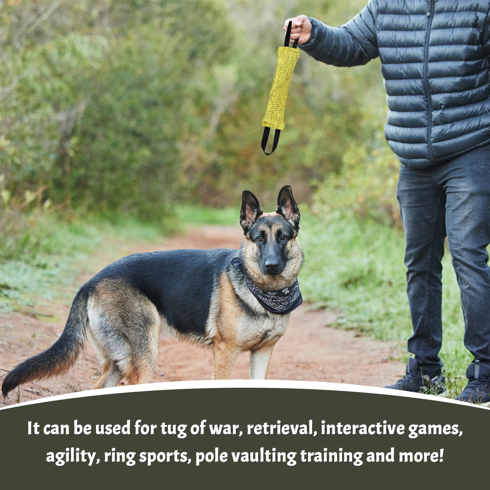 2Pcs Boudin À Mordre Jouet pour Chien 30 cm Boudin Mordant Chiens Jouet Remorqueur Morsure Chien Jouet Interactif d'entraînement pour Chiens avec 2 Anses pour le Tir à la Corde et Récupération (Gris)