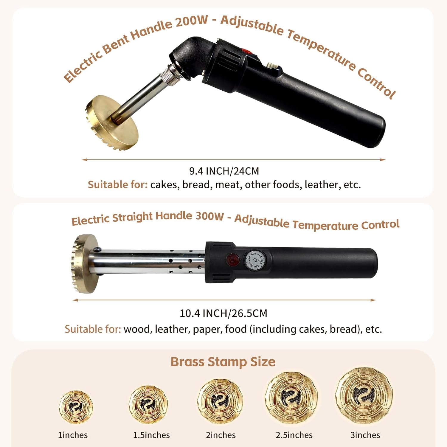 Custom Electric Branding Iron for Wood, Temperature-Controlled Personalized Logo Branding Iron, Metal Stamp for Leather, Food, Customized Tool & Gift