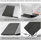 13-14 Pollici Custodia per PC Portatili, con Funzione Supporto Borse Cover, per MacBook Pro 14" (M5~M1, Pro/Max), MacBook Air/Neo 13/13,6" (M5~M2), iPad Air/Pro, Surface (13-14" | Grigio) - 2
