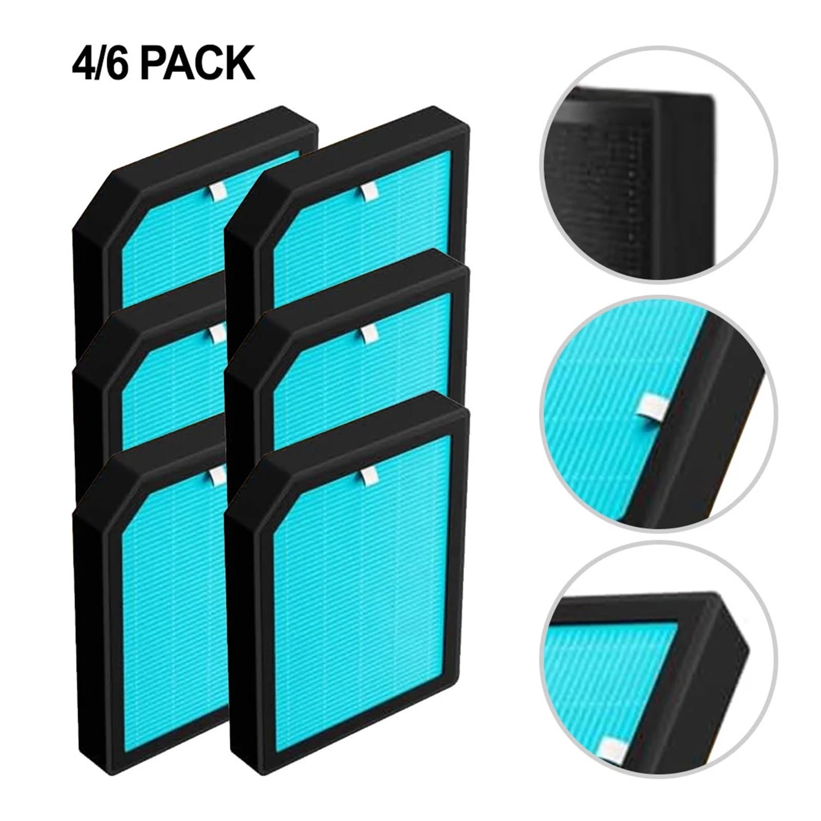 4/6 Filtros De Repuesto H13 True HEPA, Compatibles Con Purificador De Aire Aircillin AP1501, Alta Eficiencia, Bajo Nivel De Ruido, Larga Duración, Fácil Instalación(6 PACK)