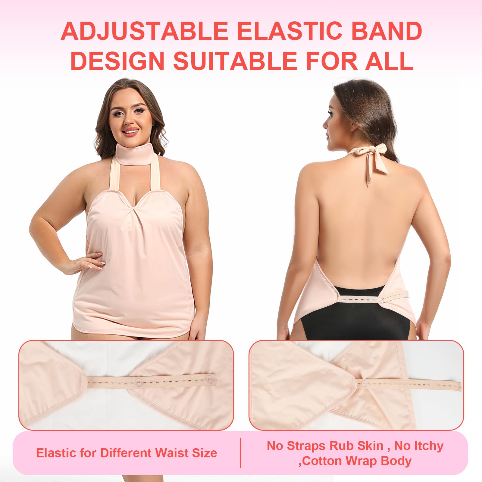 Castor Oil Pack Wrap, Castor Oil Vest Pack with 2oz Organic Castor Oil Cold Pressed Glass Bottle, Soft Cotton Flannel Anti Leakage 3 in 1 Castor Oil Pack Kit Come with Jamaican Black Castor Oil