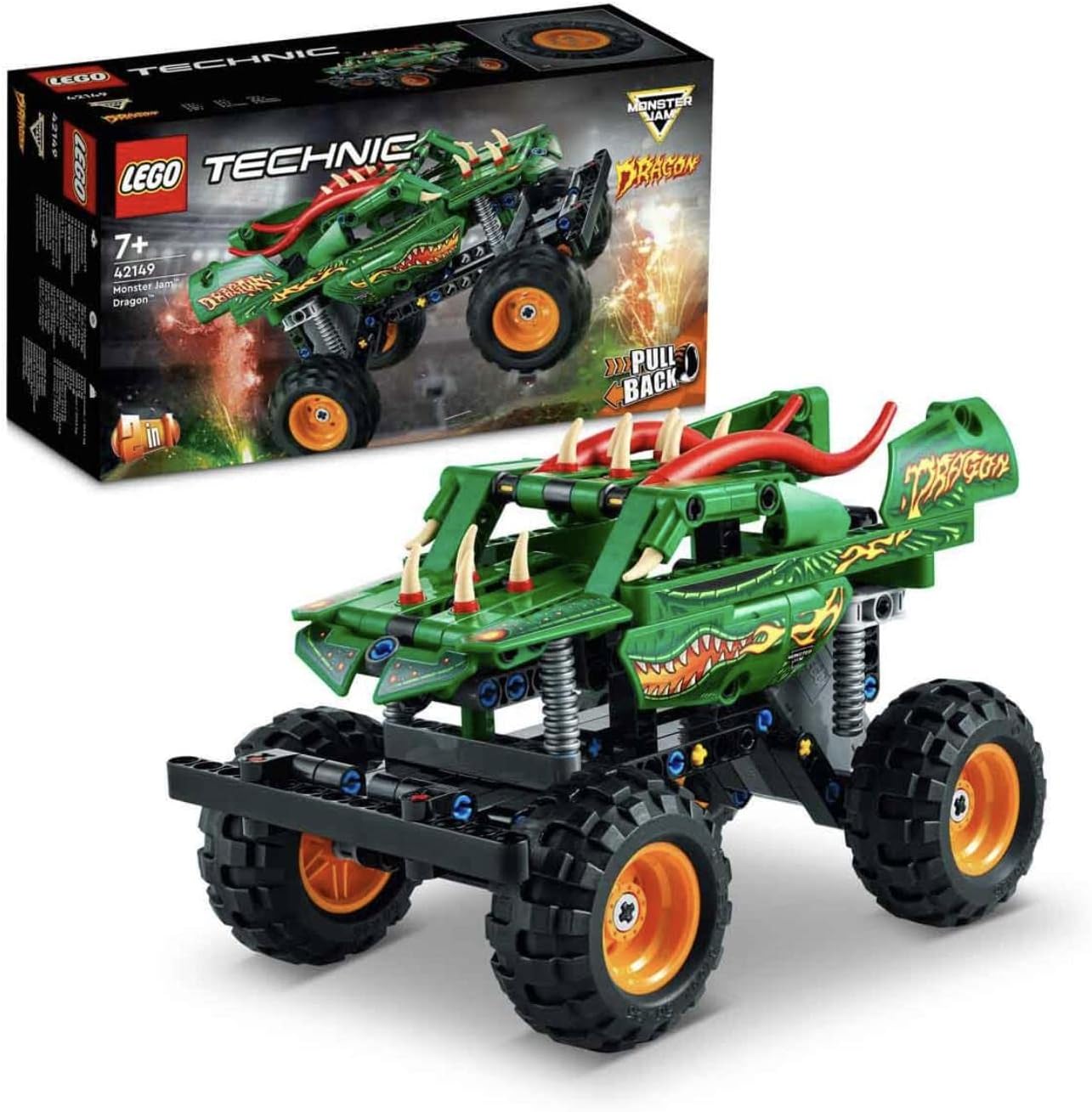 Technic Monster Jam Dragon 42149 Building Toy Set (217 Pcs),Multicolor