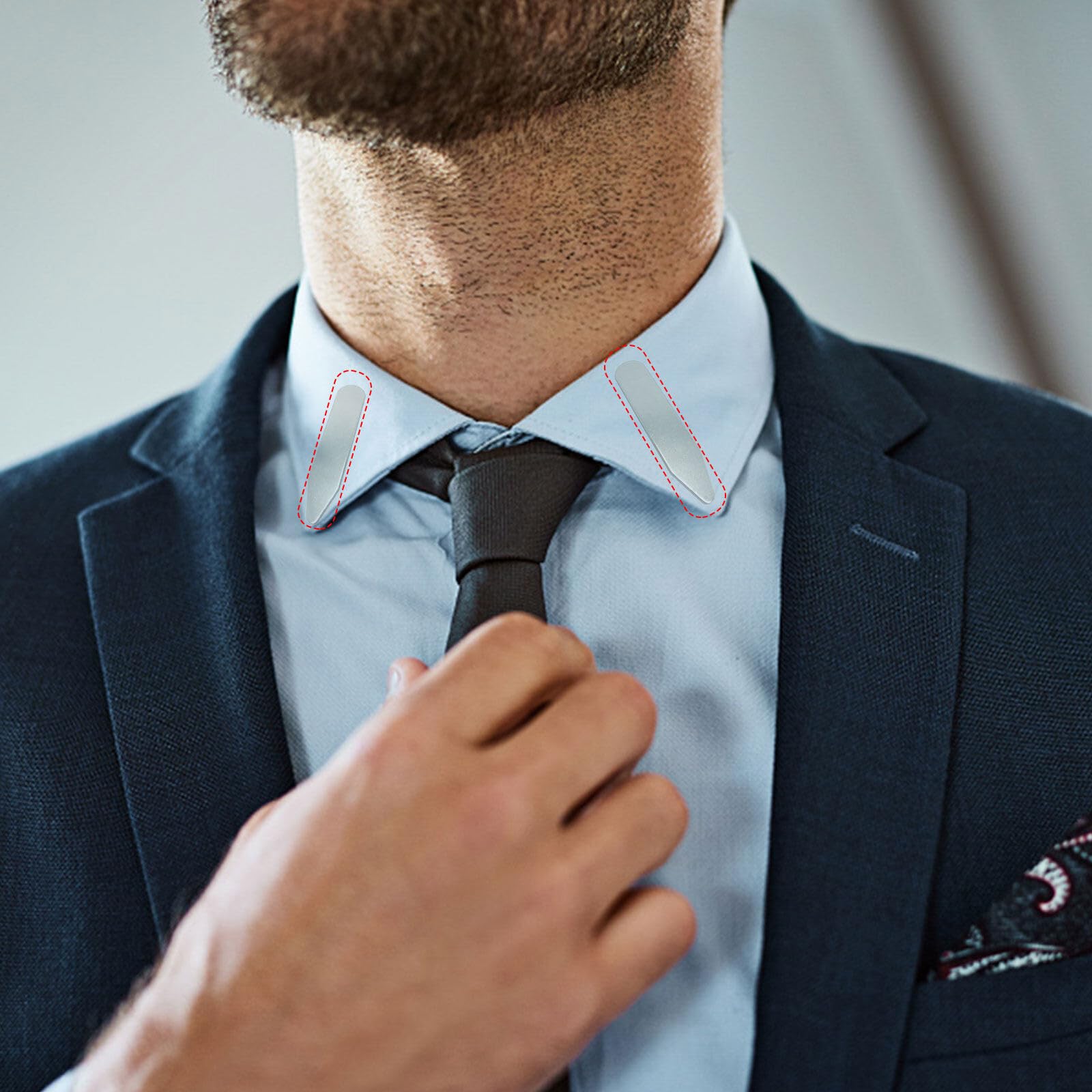 40 piezas de collar de metal para camisa de acero inoxidable con caja de almacenamiento y 10 imanes, para la mayoría de camisas de negocios para hombre (4 tamaños)