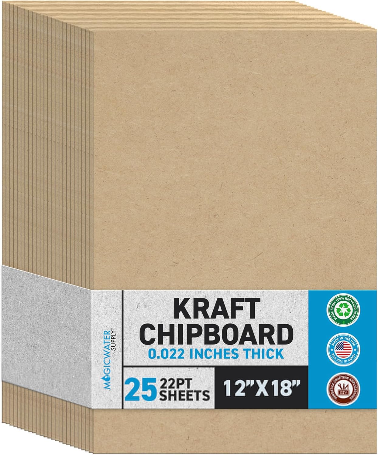 Panneaux d'aggloméré 30,5x45,7 cm lot de 25 feuilles carton kraft brun léger 22pt