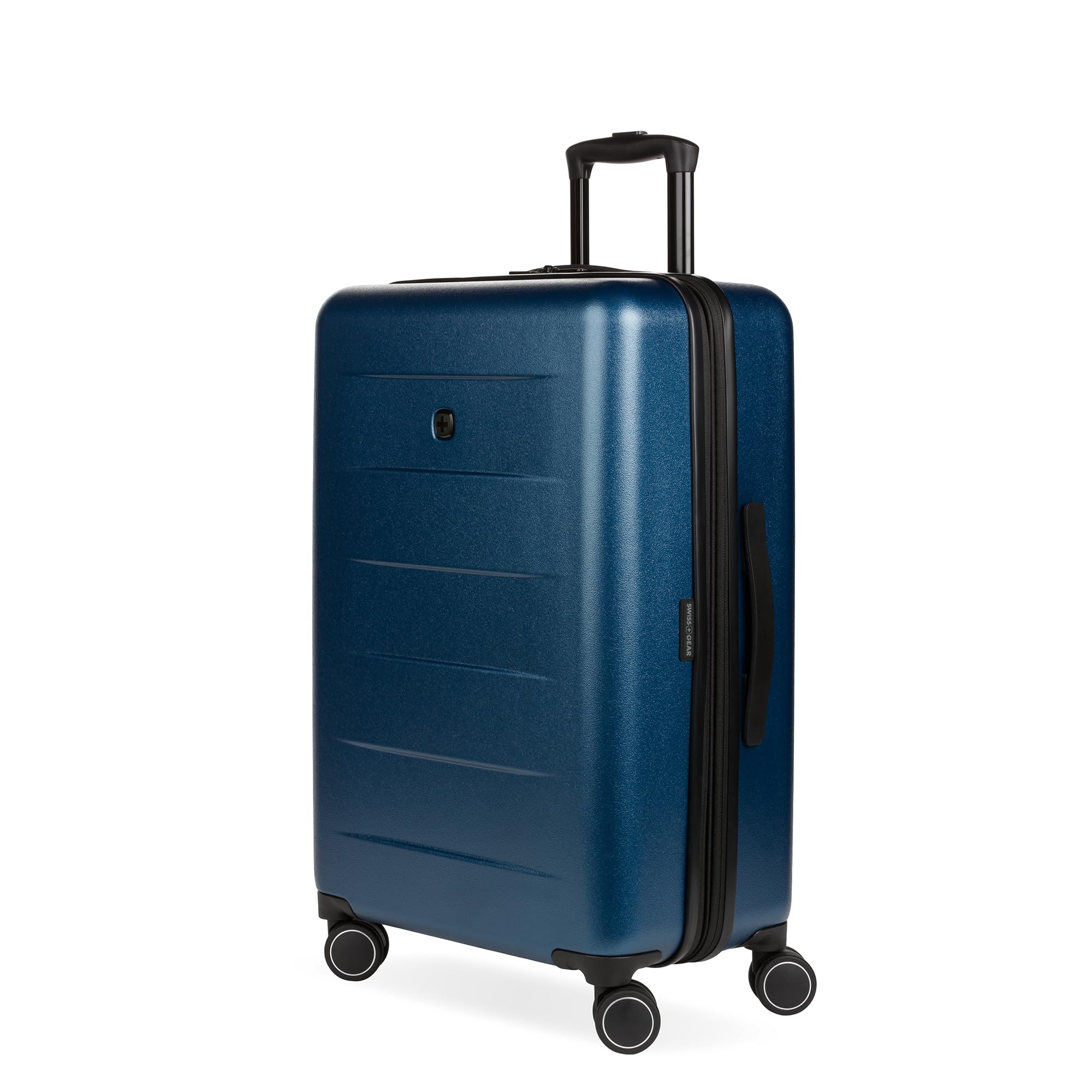 SwissGear 8020 Eclipse Hardside Expandable Luggage with Spinner Wheels, Navy, Checked-Medium 24-Inch
