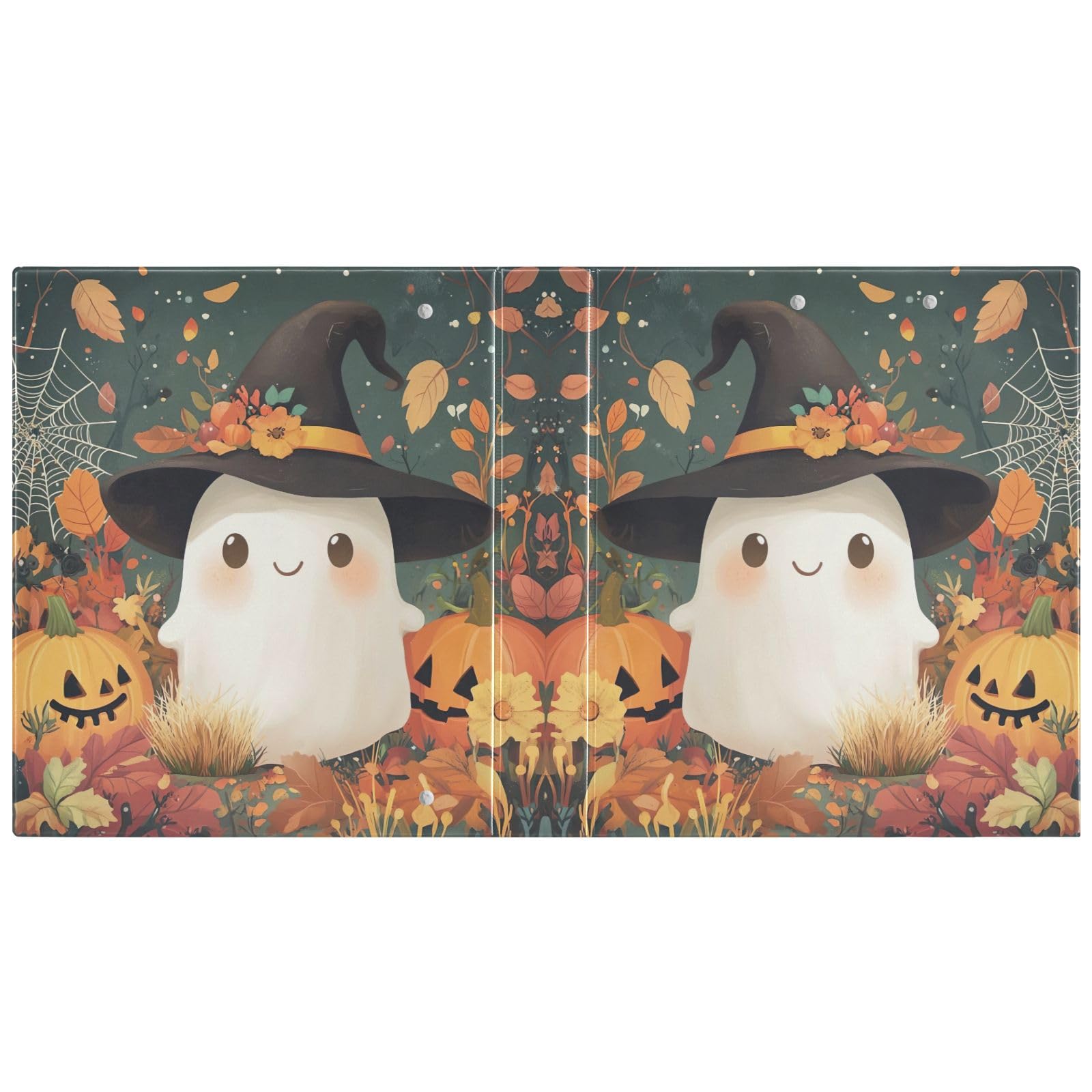 Grazioso raccoglitore a 3 anelli per Halloween, 3,8 cm, decorativo, con 3 tasche interne, per scuola, ufficio, casa, confezione da 2